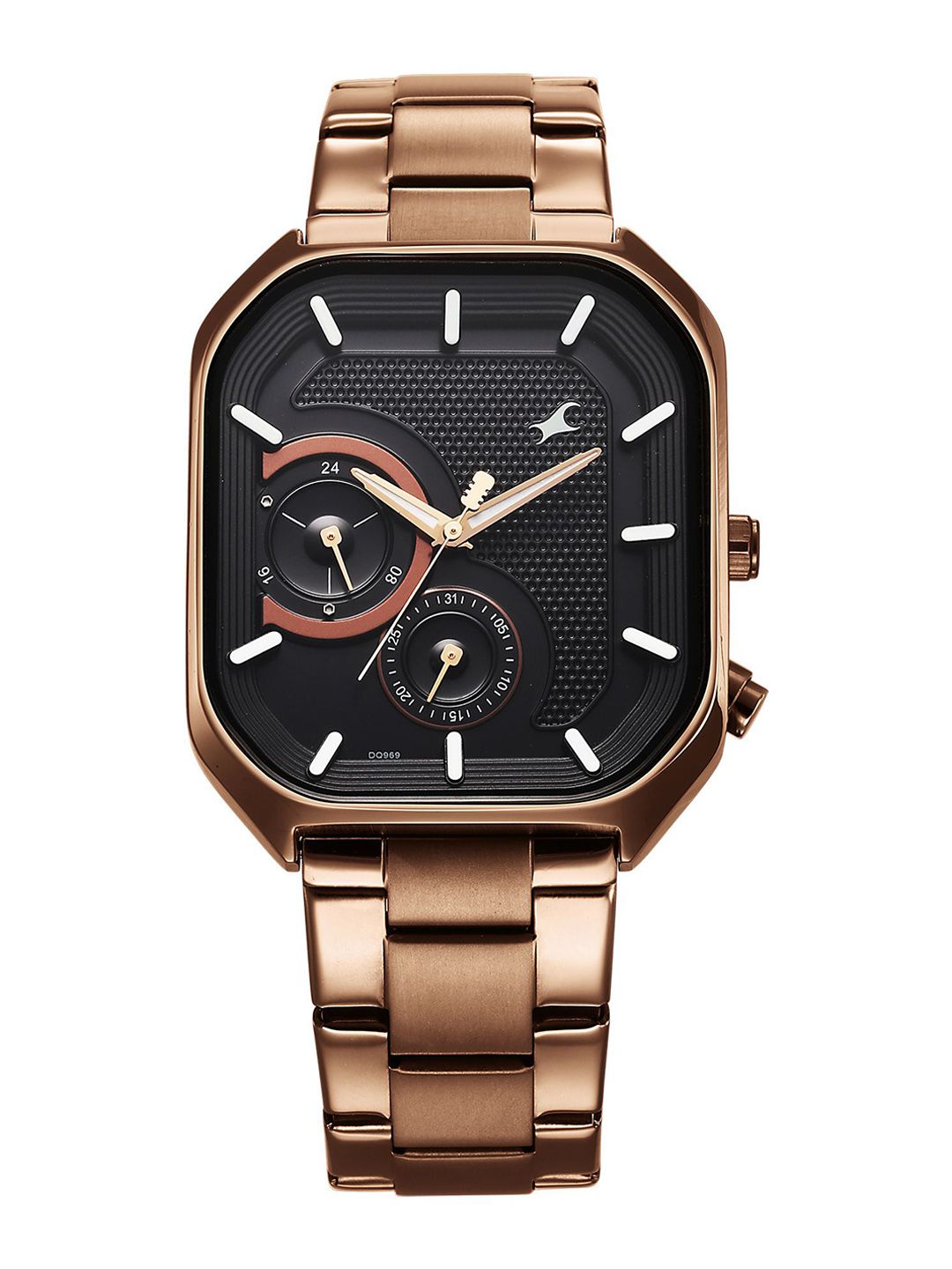 Fastrack Men Brass Dial & Stainless Steel Bracelet Style Straps Analogue Watch 3321QM02-picture-24