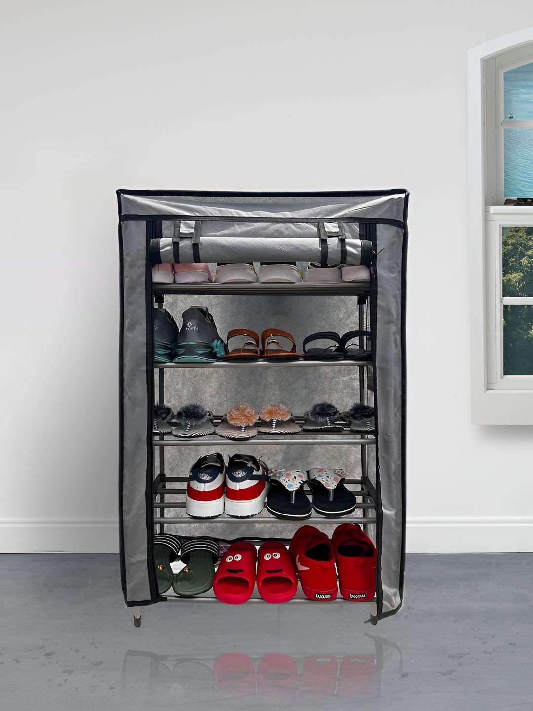 Rmerchants Grey & Black 5-Tier Shoe Racks-image-22