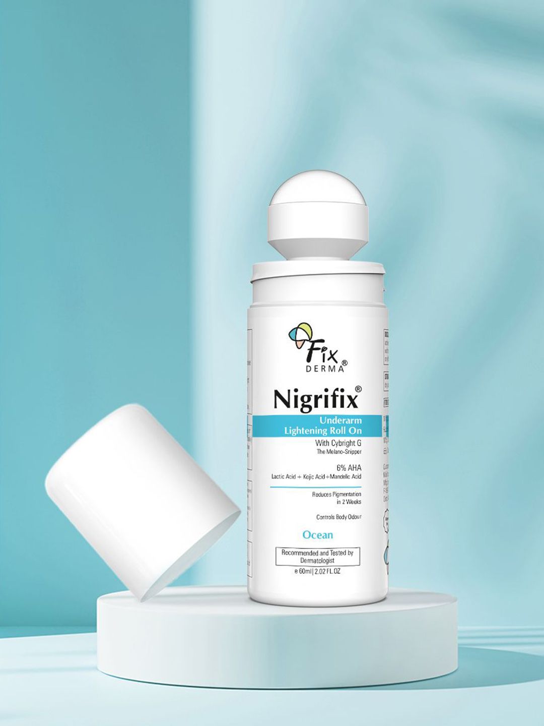 FIXDERMA Nigrifix Underarm Ocean Roll On With 6% AHA, Lactic Acid & 1% Mandelic Acid 60ml-image-48