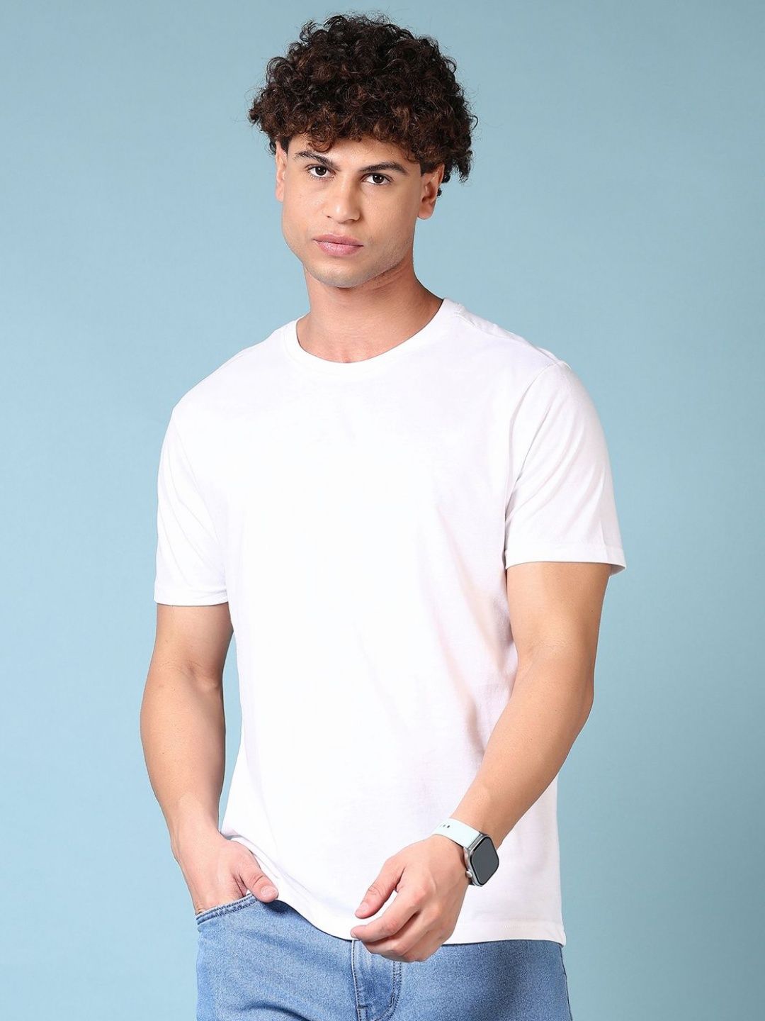V-Mart Men Solid Round Neck Cotton T-shirt-picture-26