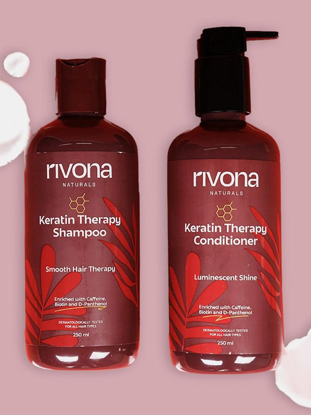 Rivona Naturals Set of 2 Keratin Therapy Duo Shampoo & Conditioner - 250ml Each-image-24