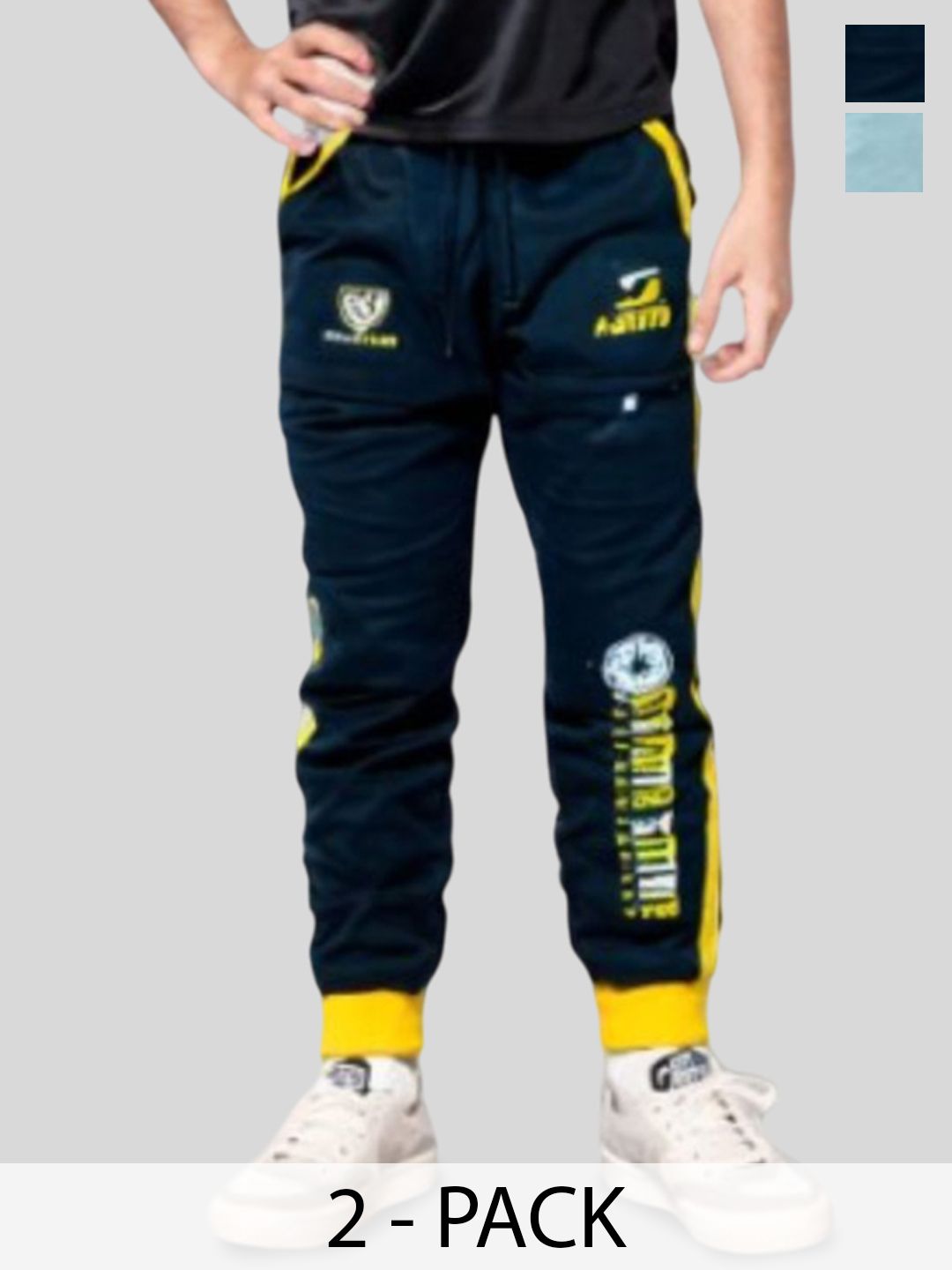 Seyor Kids Pack Of 2 Pure Cotton Mid rise Joggers-image-40