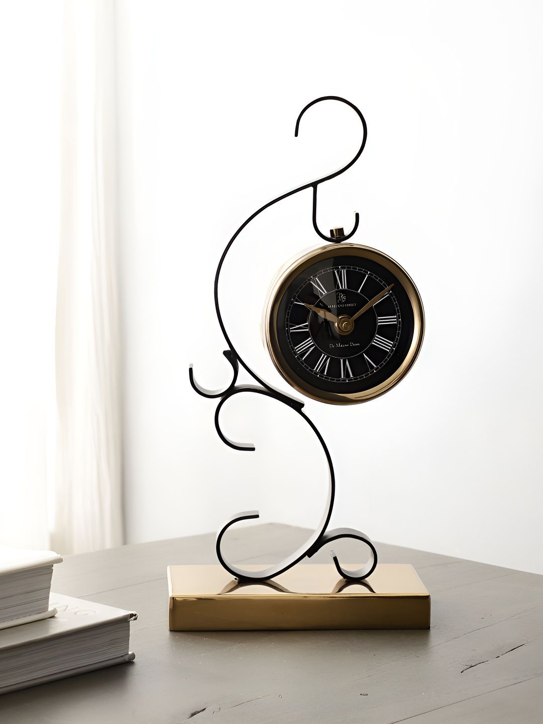 Decor de Maison Gold-Toned Traditional Table Clock-image-48