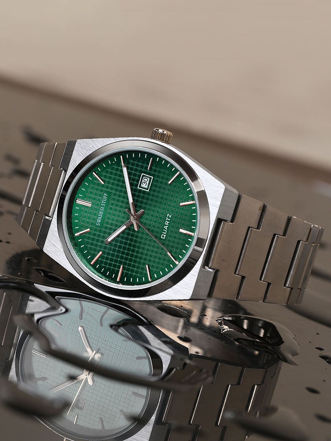 SWADESI STUFF Men Dial & Bracelet Style Straps Analogue Watch SDS 151 GREEN 99-picture-21