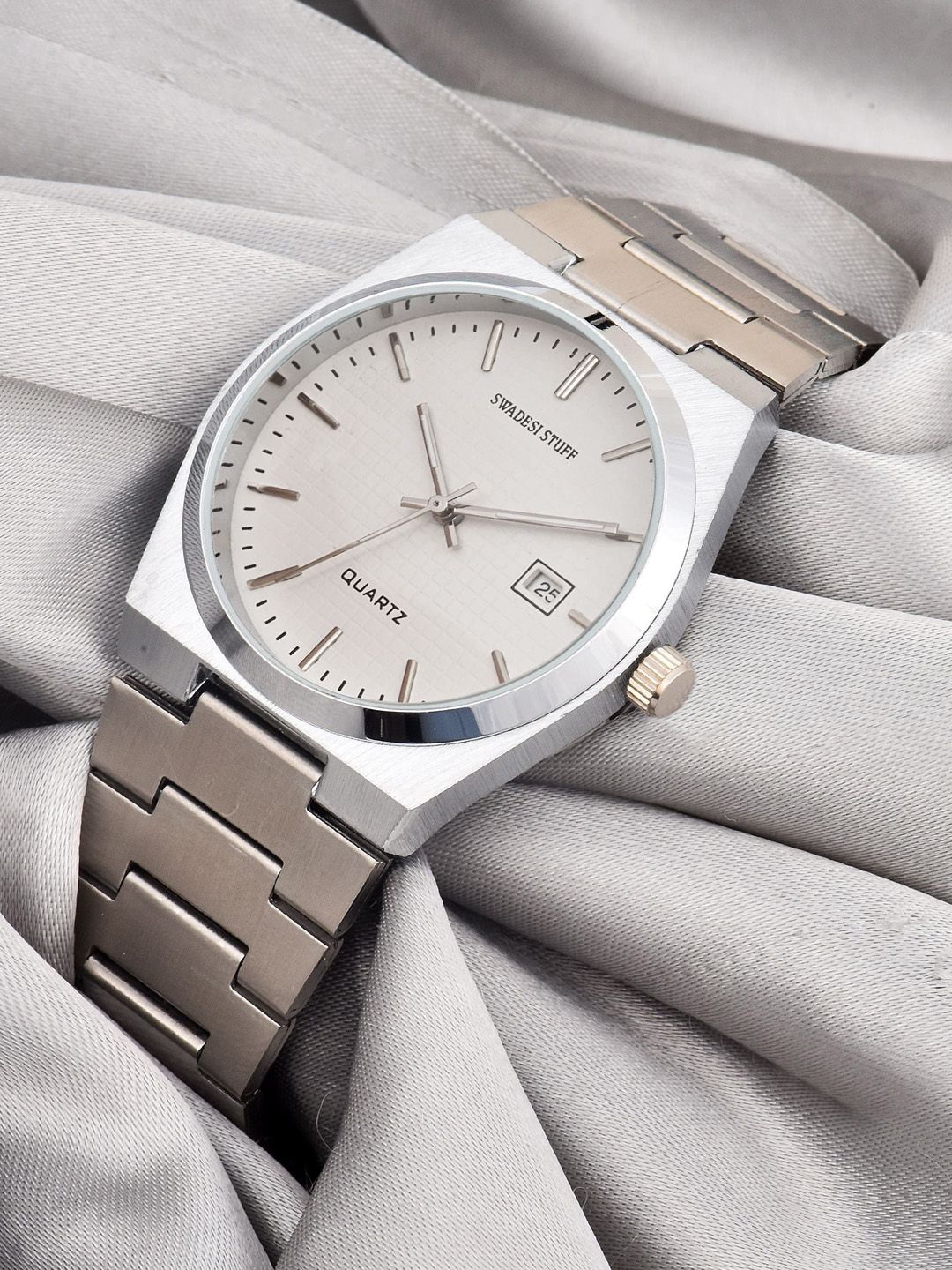SWADESI STUFF Men Dial & Bracelet Style Straps Analogue Watch SDS 151 WHITE 99-picture-17