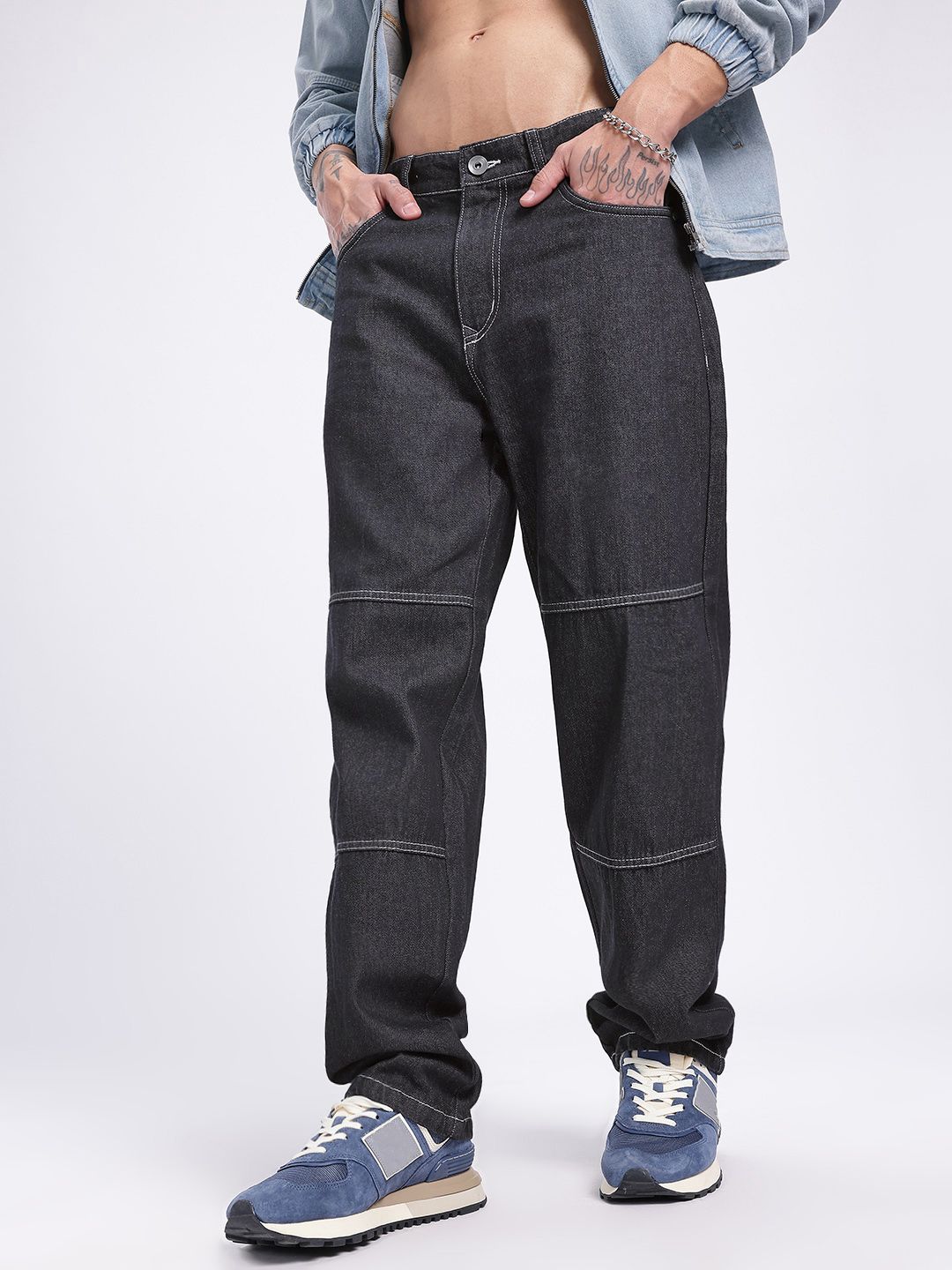 glitchez Men Effortless Edge Straight Fit Paneled Jeans-picture-15