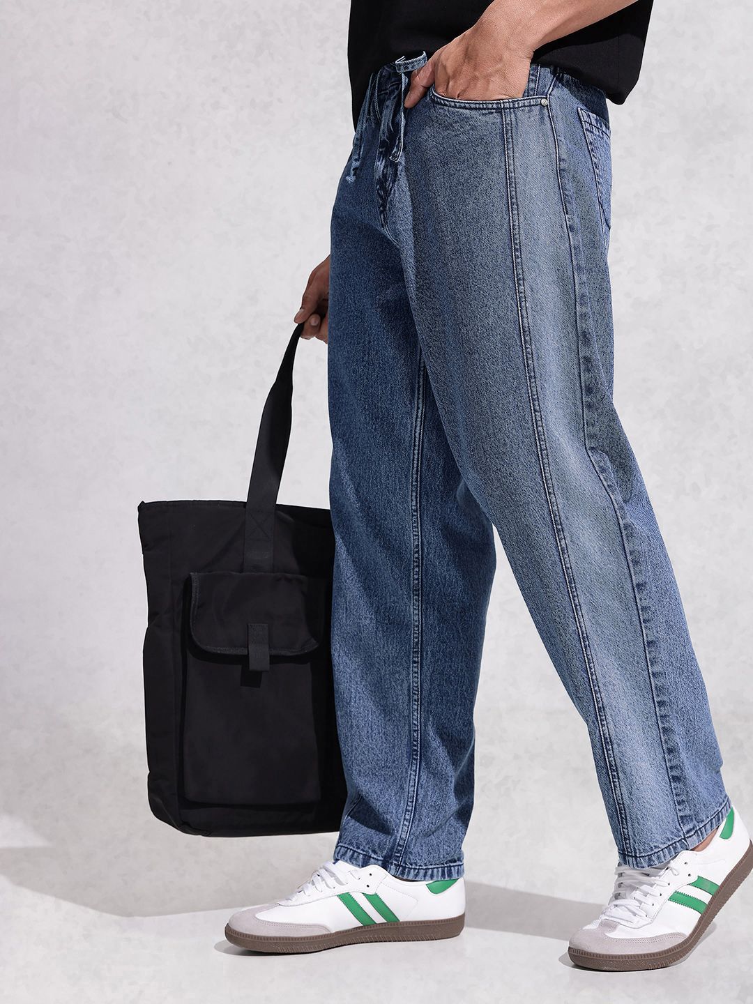 WROGN Men Loose Fit Mid-Rise Heavy Fade Pure Cotton Jeans-picture-38