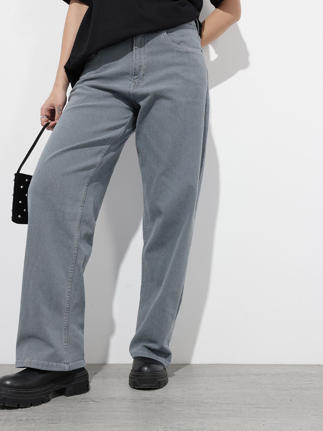 The Roadster Life Co. Women Baggy High-Rise Stretchable Jeans