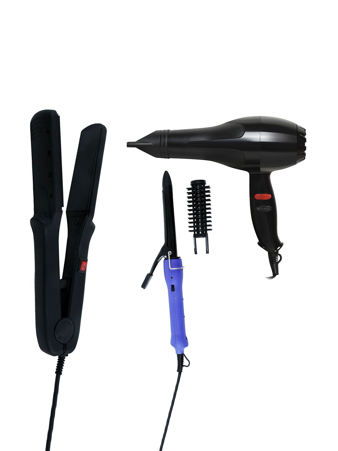 NIRVANI 3 Pcs 2800 Salon 2000 Watt Hair Dryer With 522 Hair Straightener & 16B Hair Curler