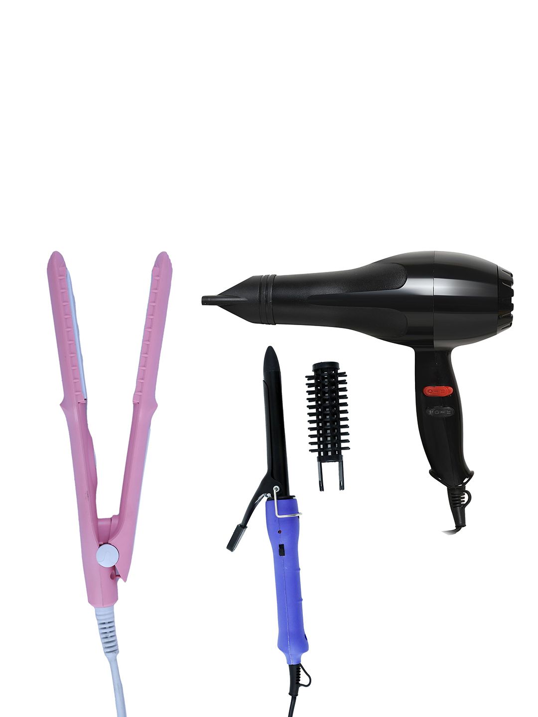 NIRVANI Set of 3 2800 Salon Hair Dryer With Sx-8006 Hair Straightener & 16b Hair Curler