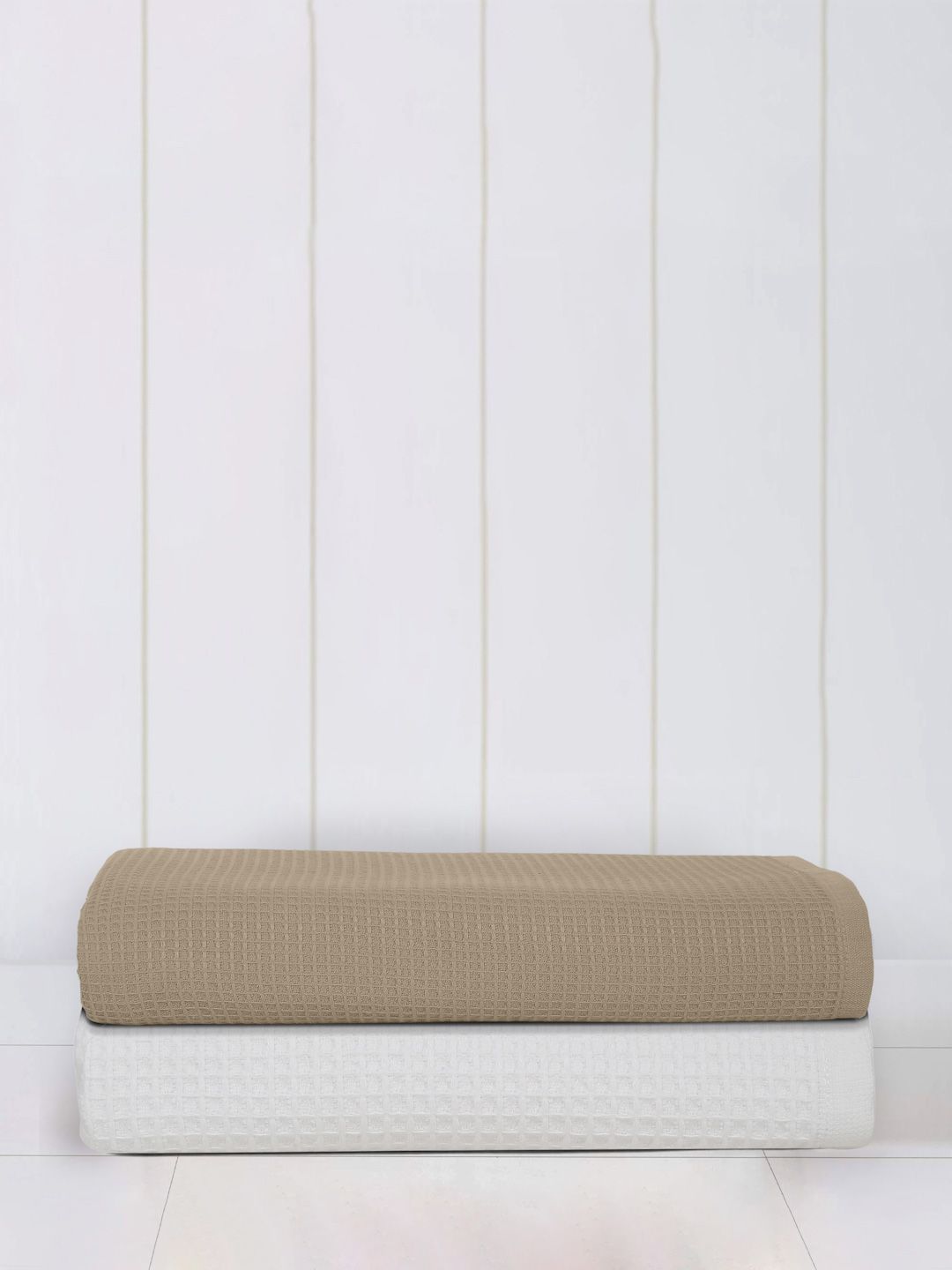 Mulberry Living White & Beige 2 Cotton 450 GSM Bath Towel-picture-41