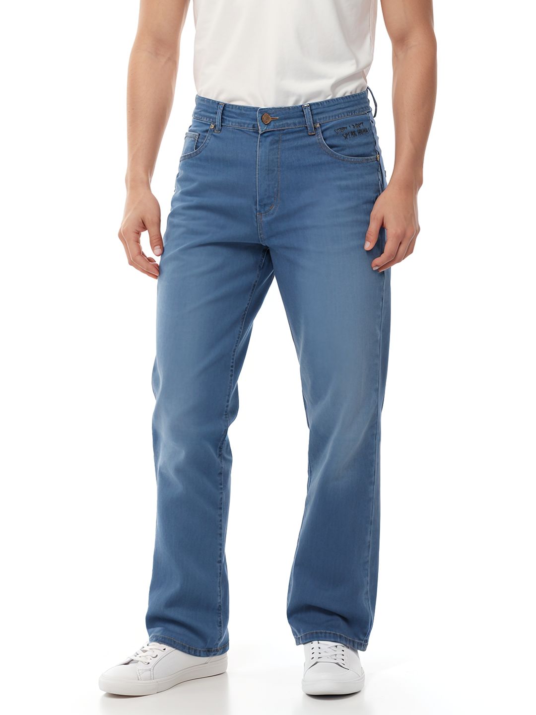 glitchez Men Relaxed Fit Mid-Rise Light Fade Stretchable Jeans-picture-28