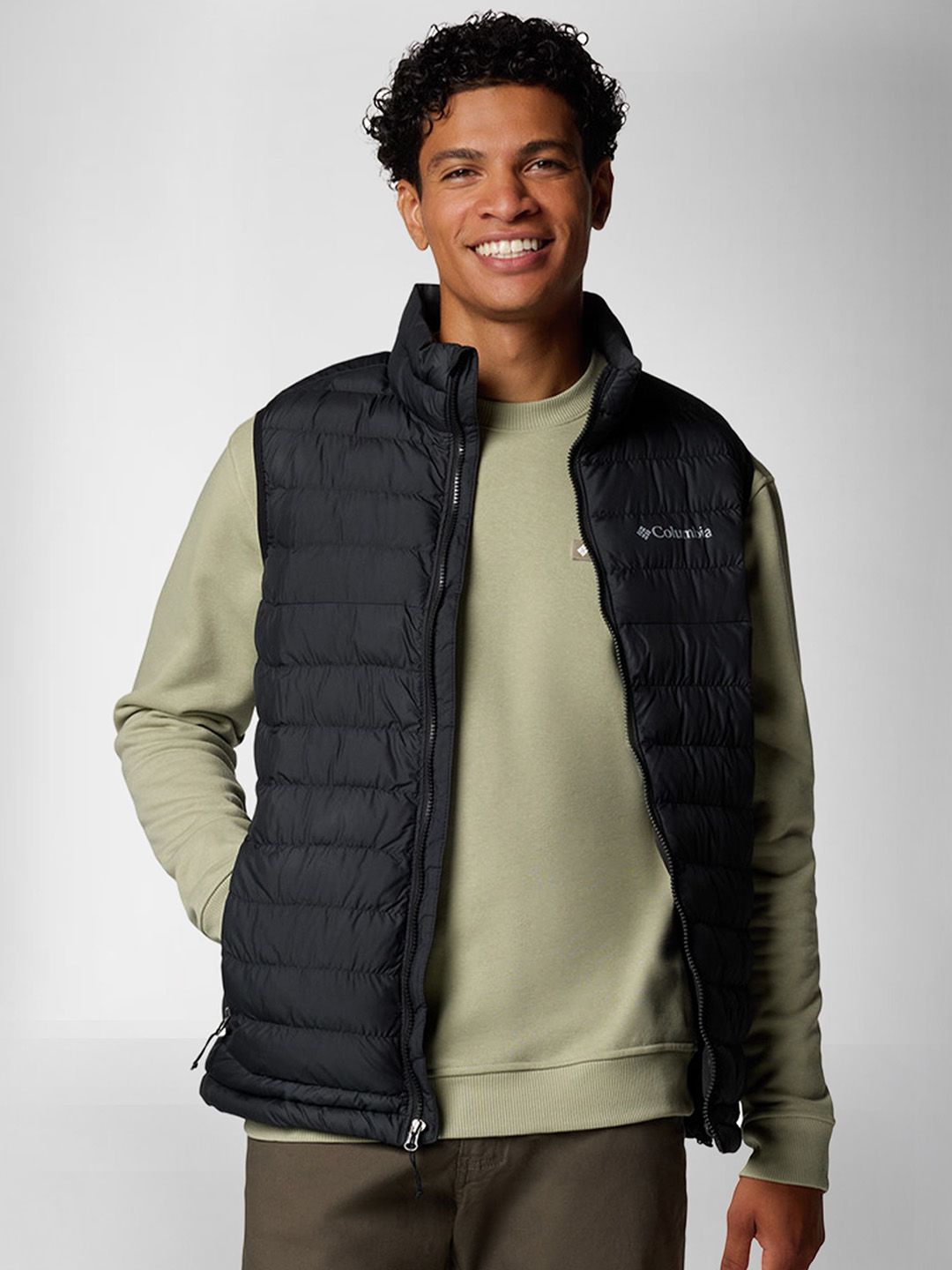 Columbia Men Mock Collar Solid Sports Lightweight Puffer Jacket-picture-13