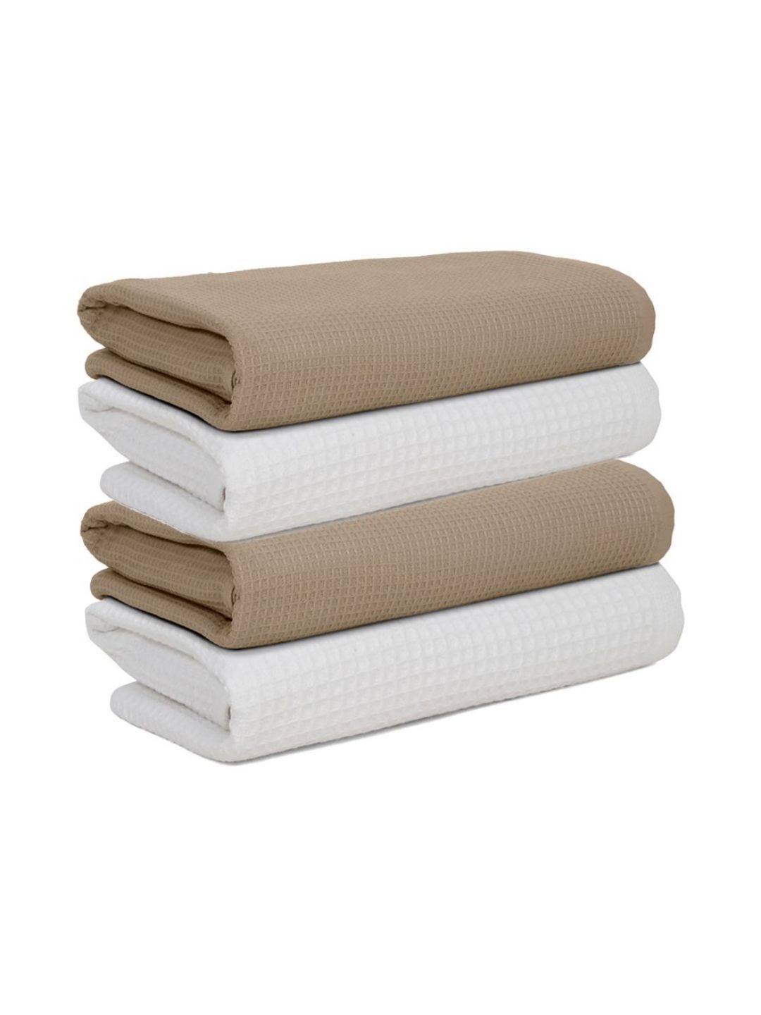 Mulberry Living 4Pcs White & Beige Pure Cotton 450 GSM Hand Towels-image-39