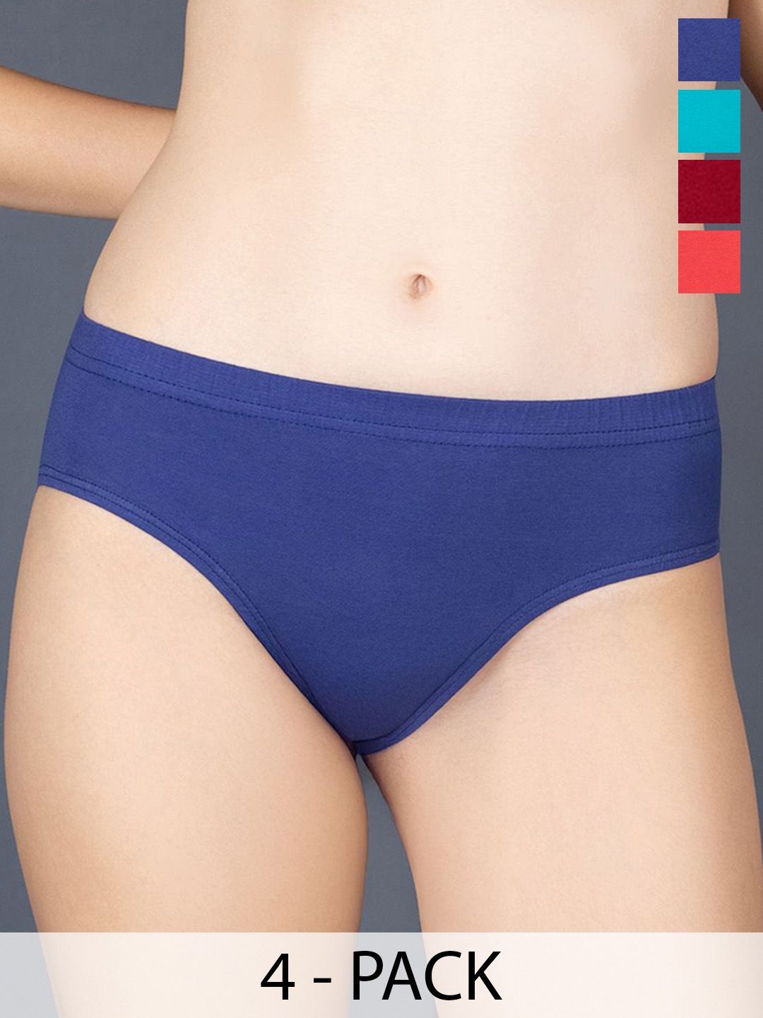 Lux Cozi Women Pack Of 4 Assorted Pure Cotton Anti Microbial Seamless Hipster Briefs-picture-17