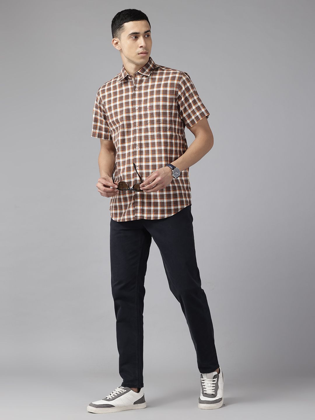 Checked Pure Cotton Casual Shirt For Men