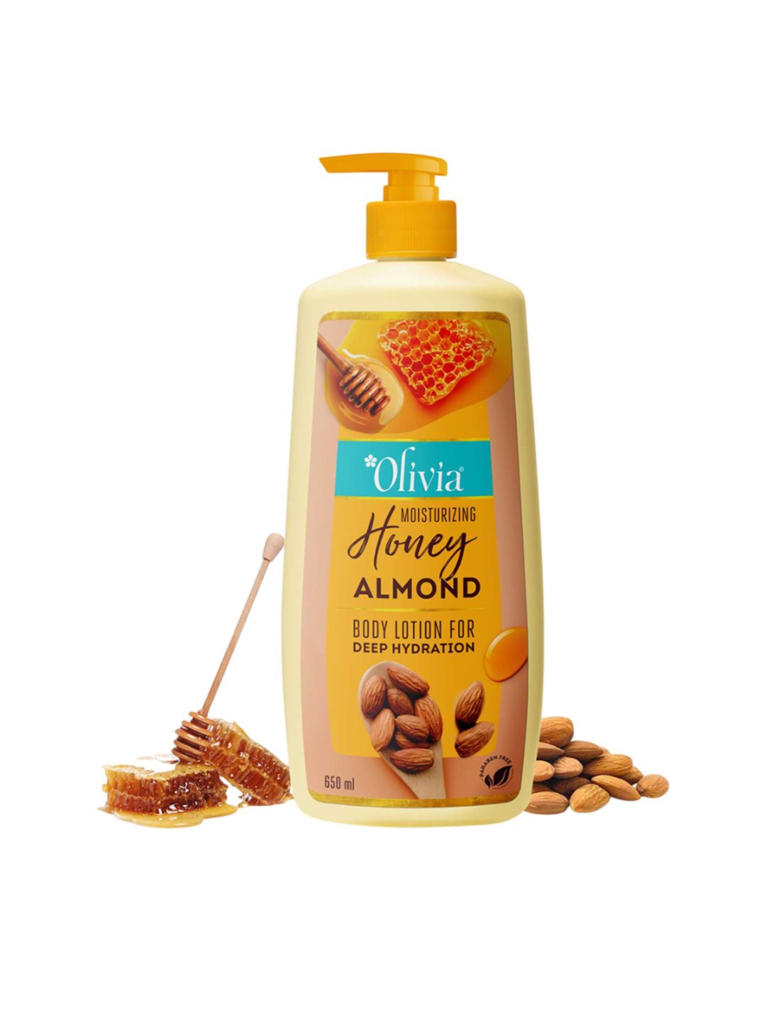 Olivia Honey Almond Deep Hydration Body Lotion With Olive Oil & Vitamin E- 650 ml-image-3
