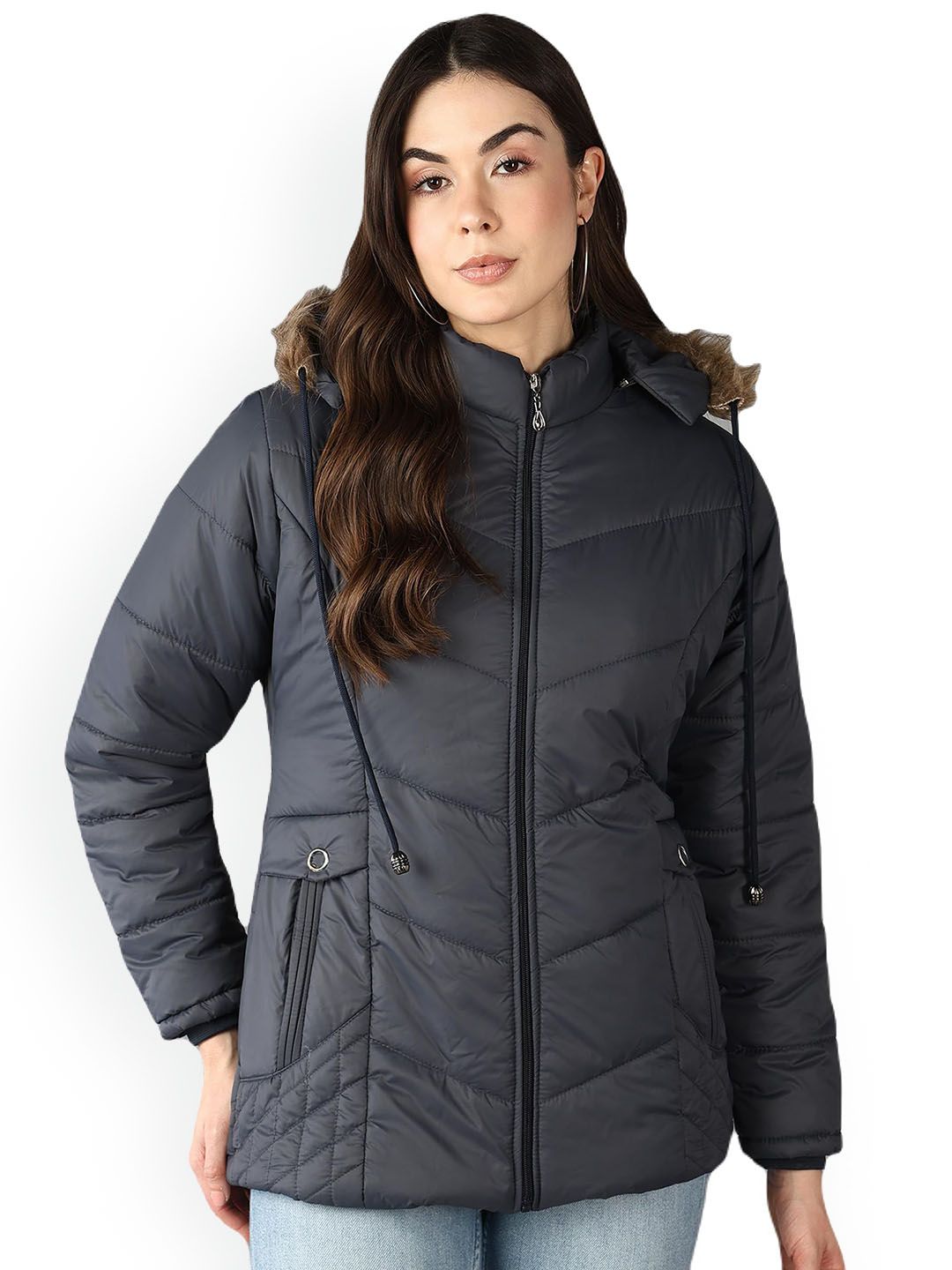 ELLIPSE Women Fur Hooded Padded Jacket-picture-0