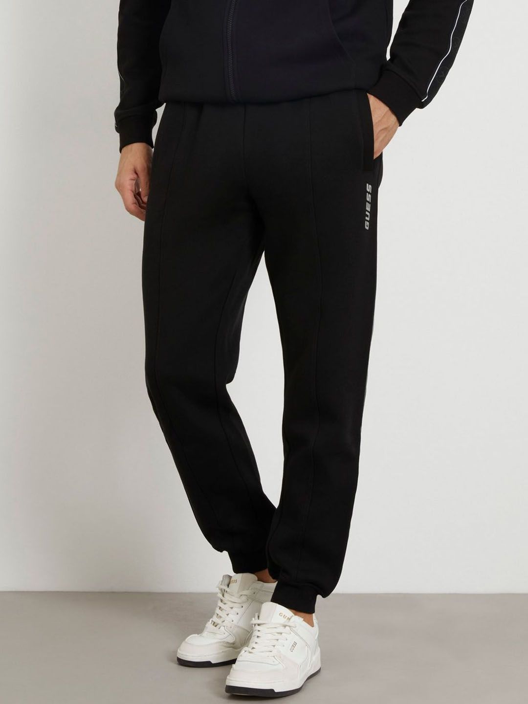 Guess Men Regular Fit Mid-Rise Joggers-picture-10