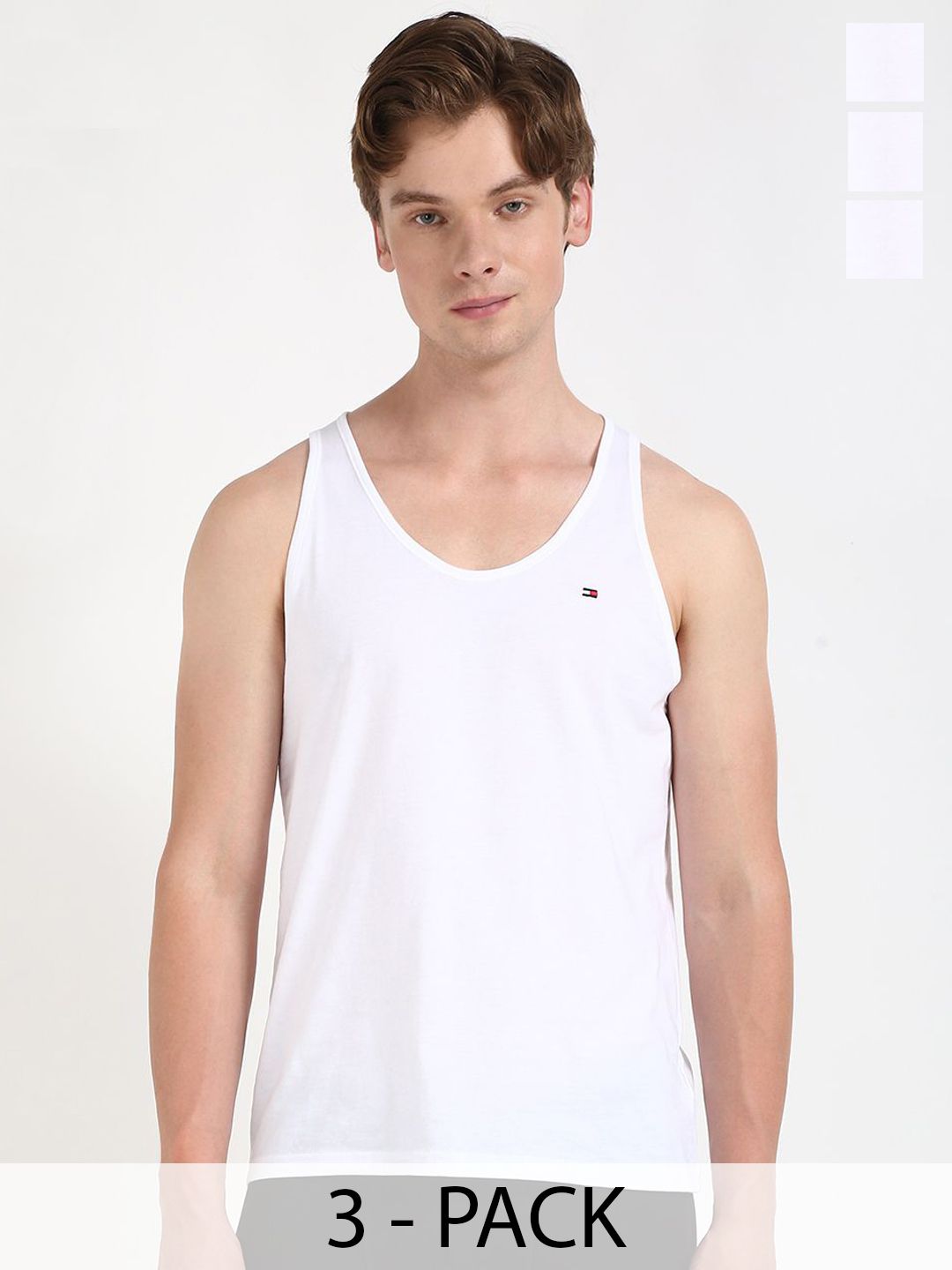 Tommy Hilfiger Pack Of 3 Pure Cotton Basic Vests S25HMUW014-picture-41