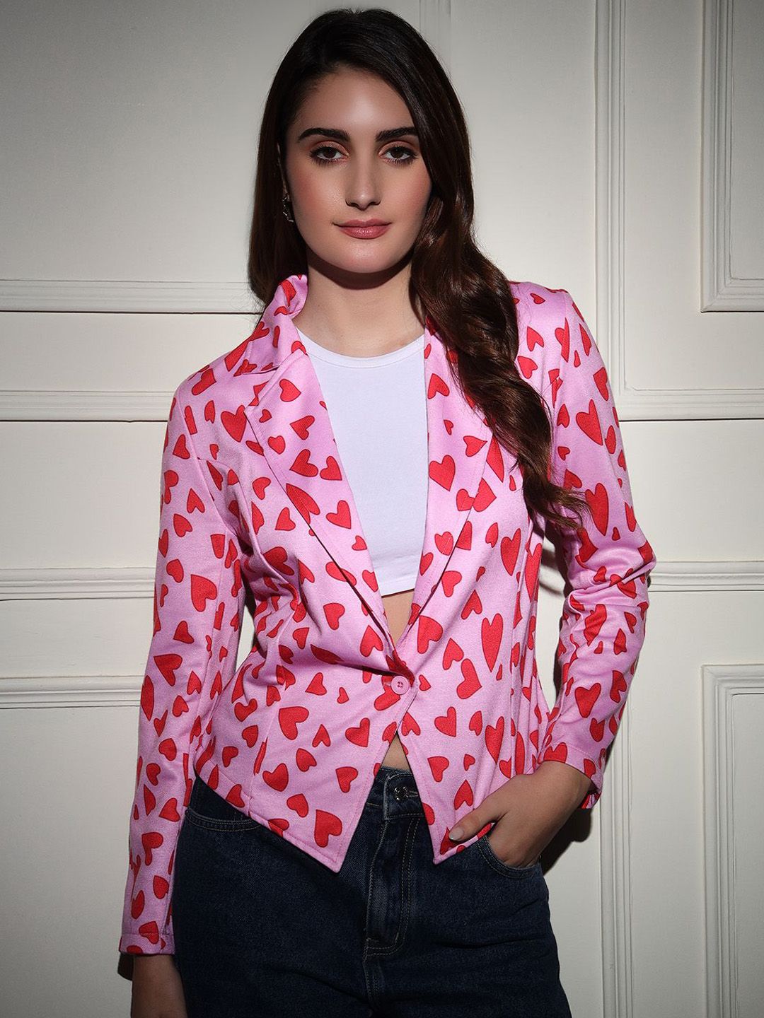 BAESD Printed Slim-Fit Single Breasted Blazer-picture-36