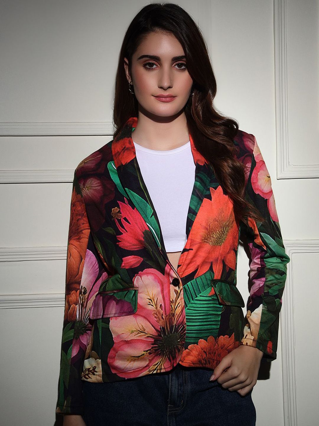 BAESD Printed Slim-Fit Single Breasted Blazer-picture-12