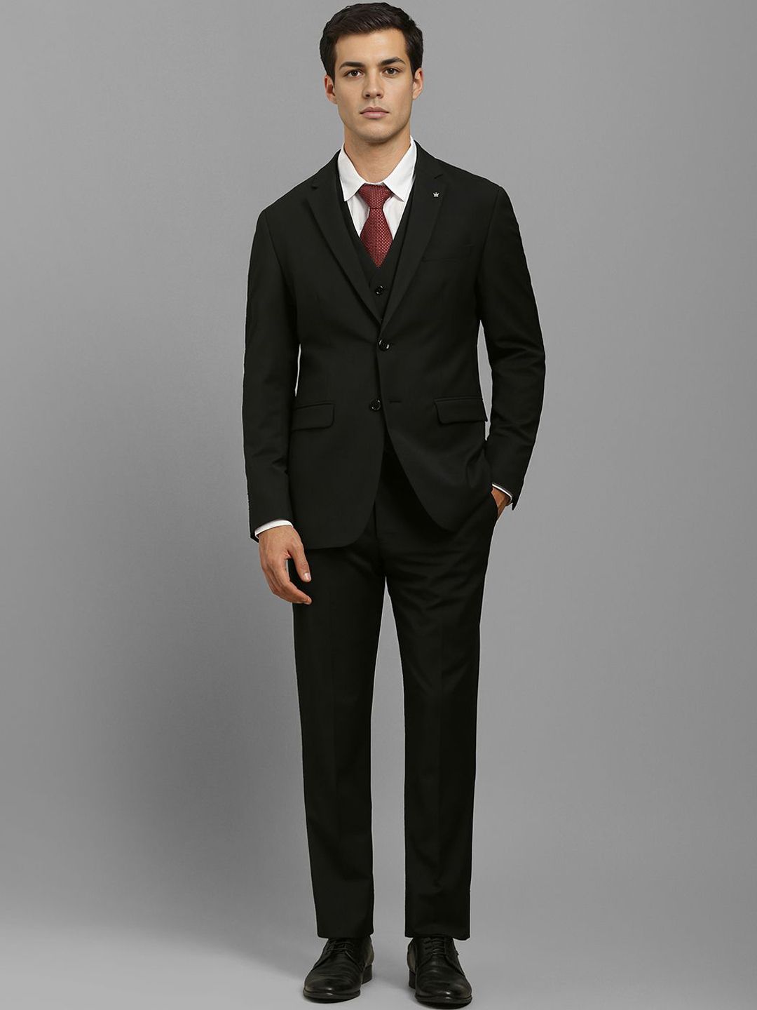 Louis Philippe Women Slim Fit Notched Lapel Single-Breasted 3 Piece Suit-picture-10
