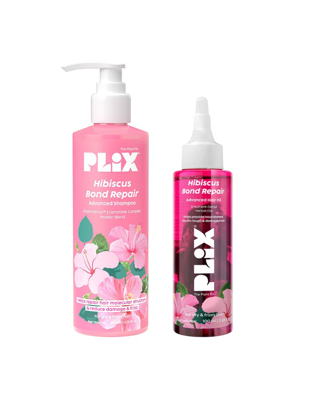 PLIX THE PLANT FIX Set Of 2 Hibiscus Bond Repair Shampoo- 200 ml & Hair Oil- 100 ml-picture-30
