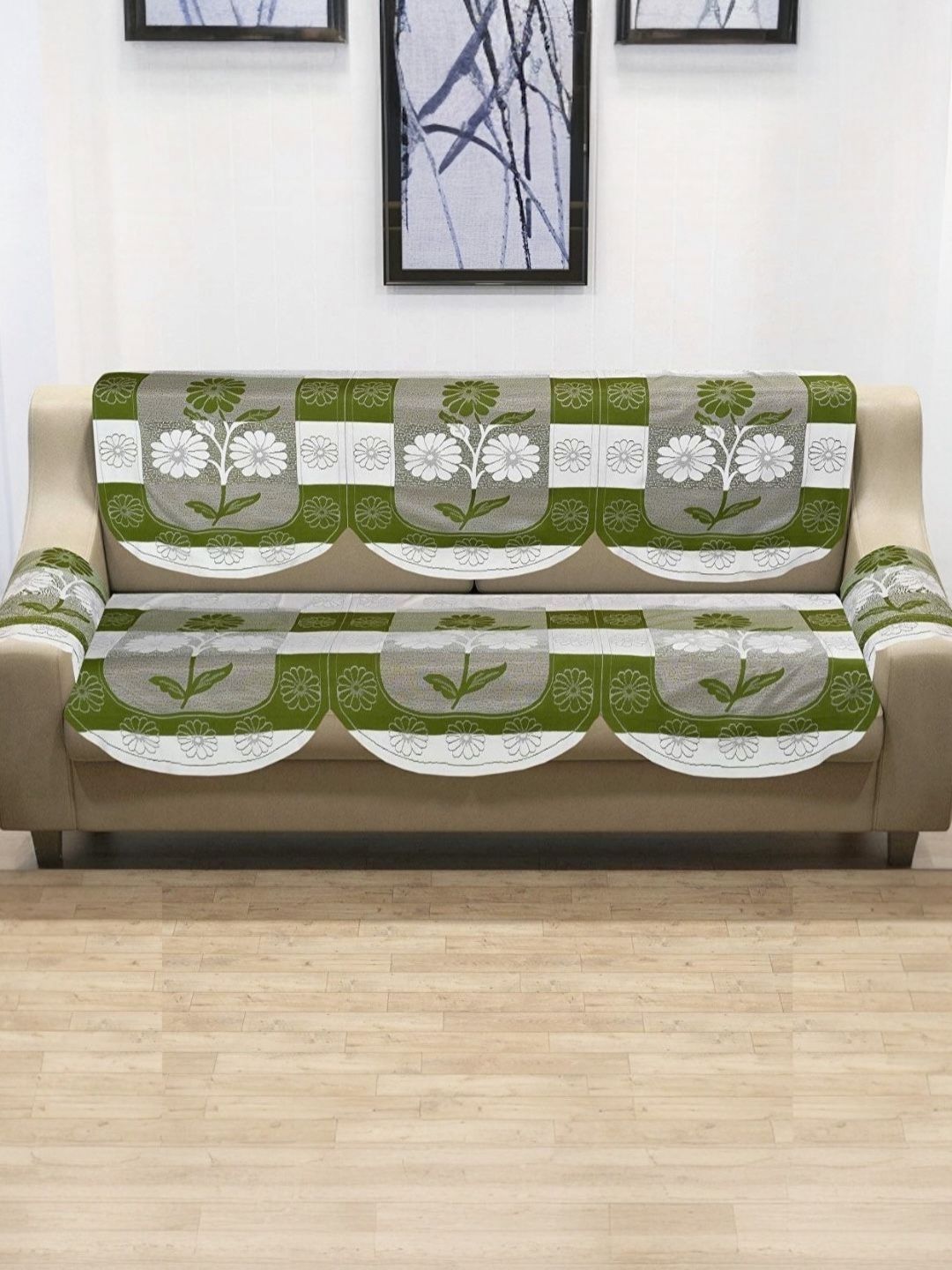 BIGGER FISH Green Other 4 Piece Sofa Cover With Arms-picture-17