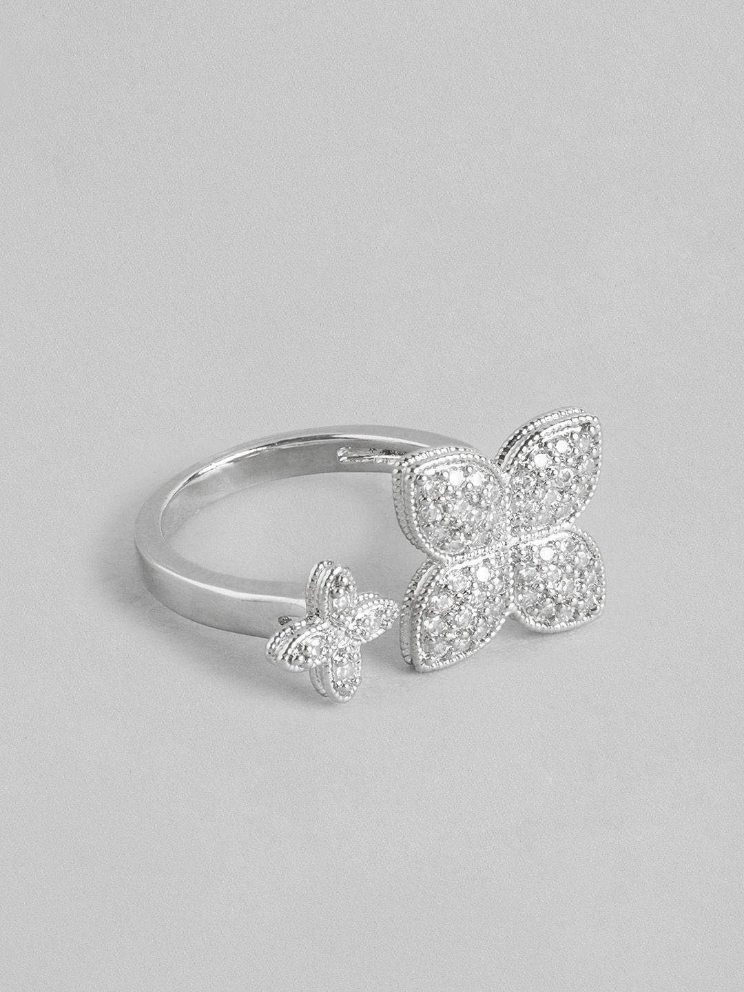 DressBerry Stone Studded Flower Shaped Finger Ring-picture-26