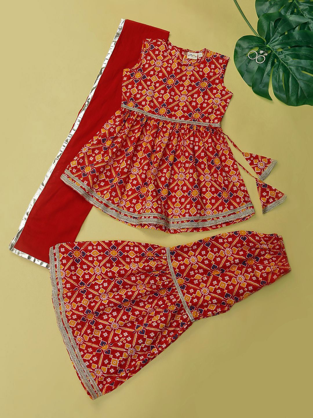 Desi Soota Girls Ethnic Printed Kurti Sharara Set with Dupatta-picture-56