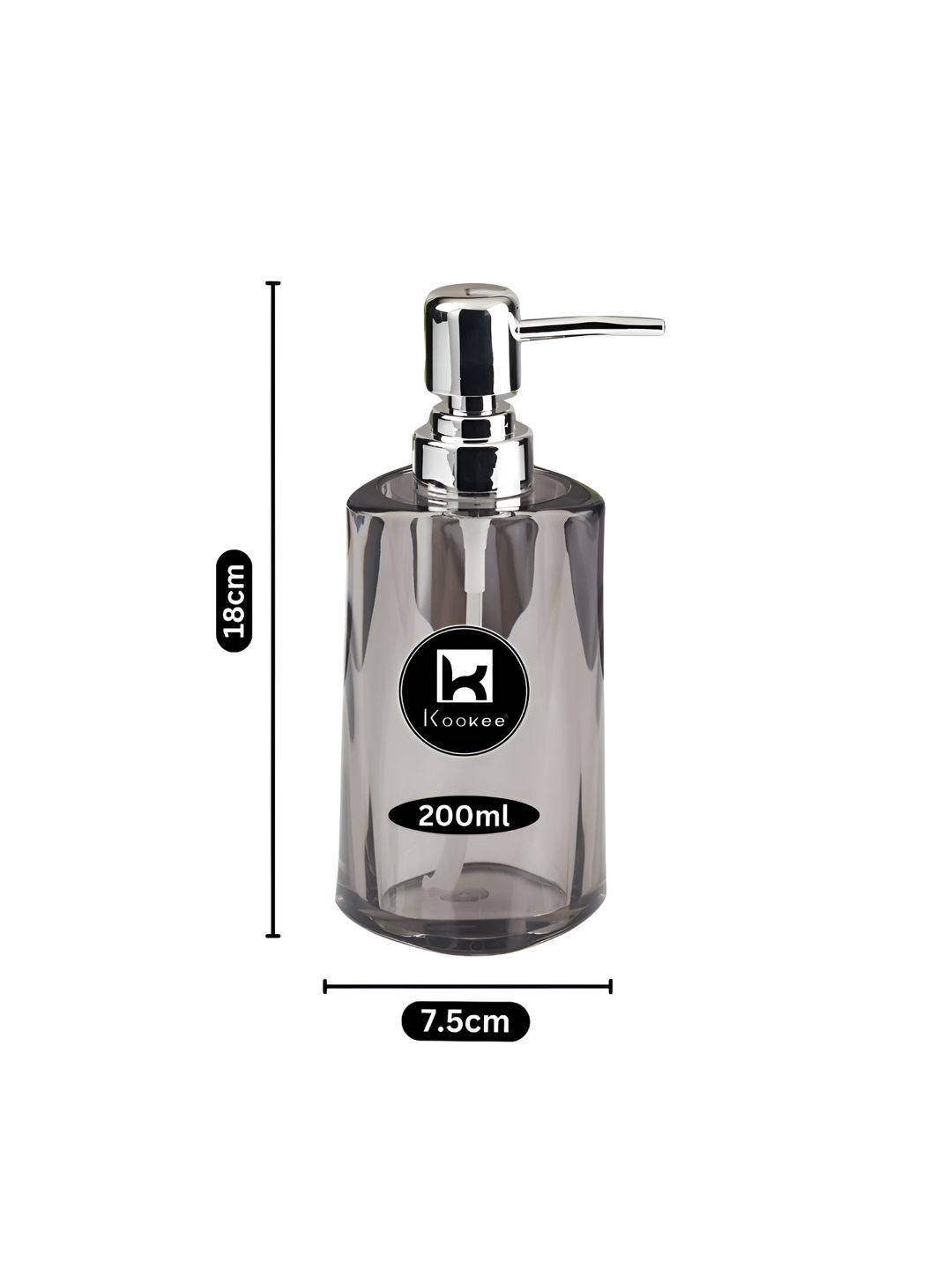 Kookee Grey & Brown 3 Pieces Acrylic Glossy Soap Dispensers 200 ml-image-37