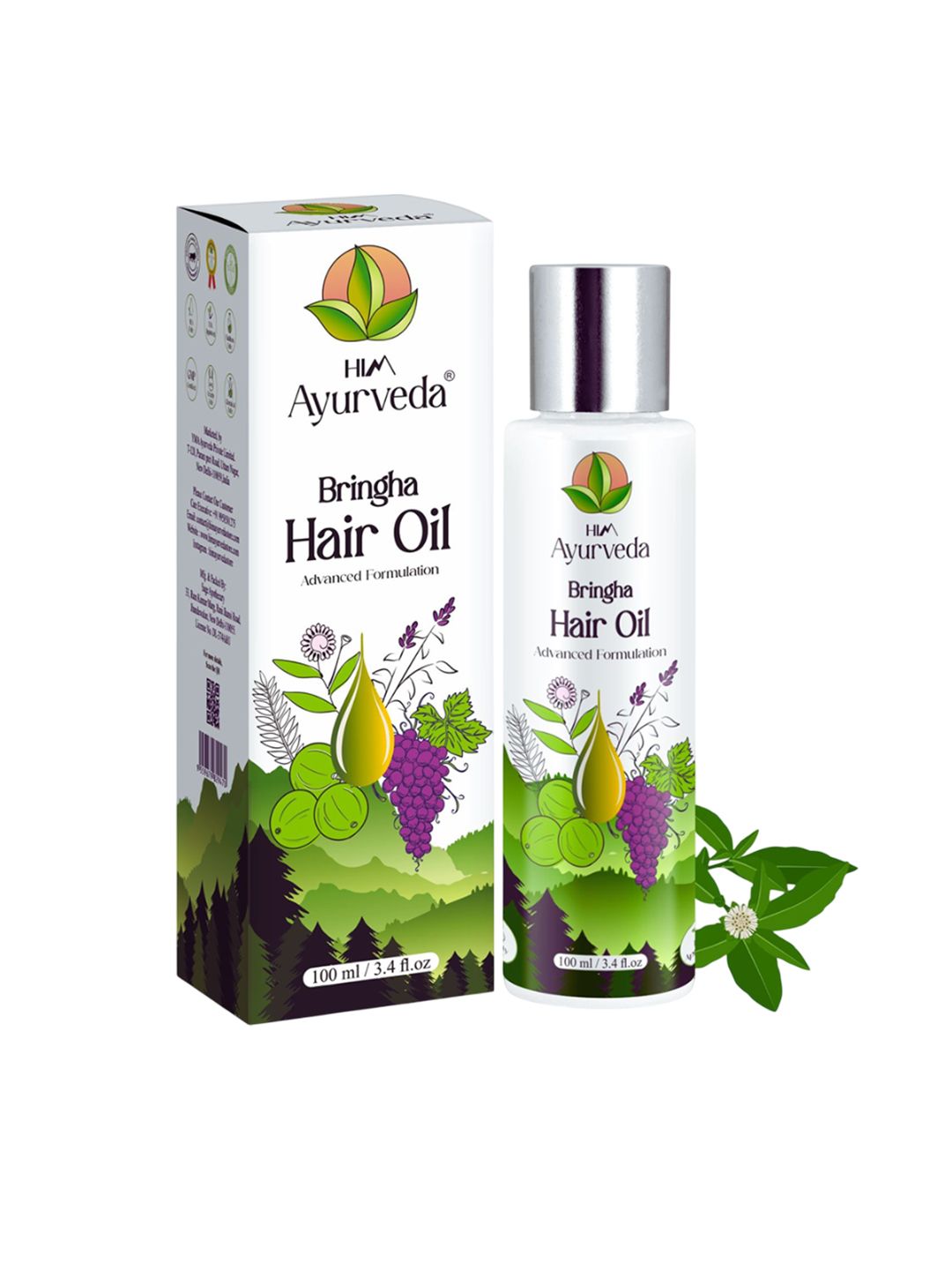HIM AYURVEDA Bringha Hair Oil Control Hair Fall - 100 ml-image-2
