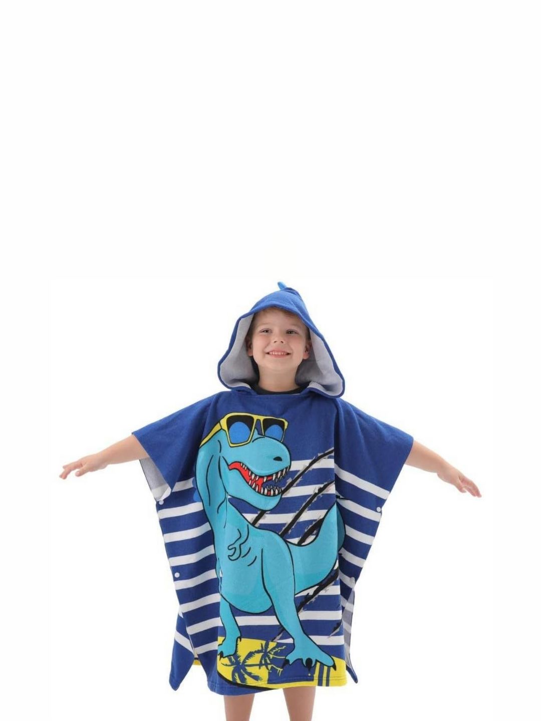 The Little Lookers Blue Printed Pure Cotton Baby Bath Towel-image-41