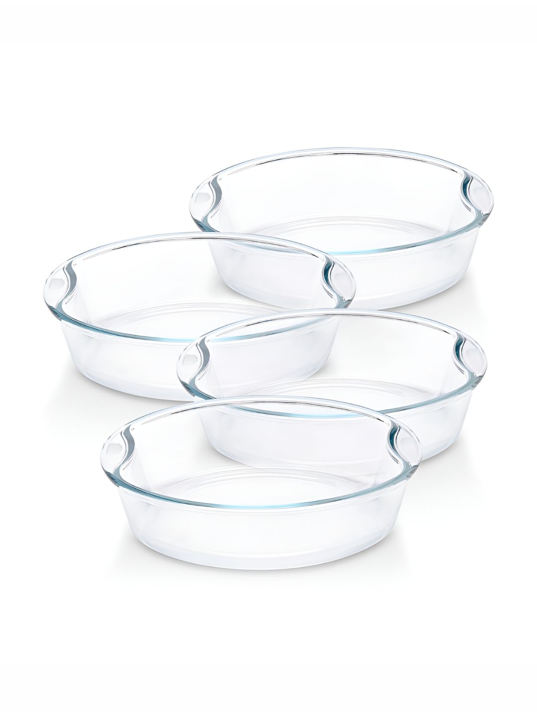 BOROSIL Transparent 4 Pieces Borosilicate Glass Microwave Safe Round Baking Dish 2.5 L-image-47
