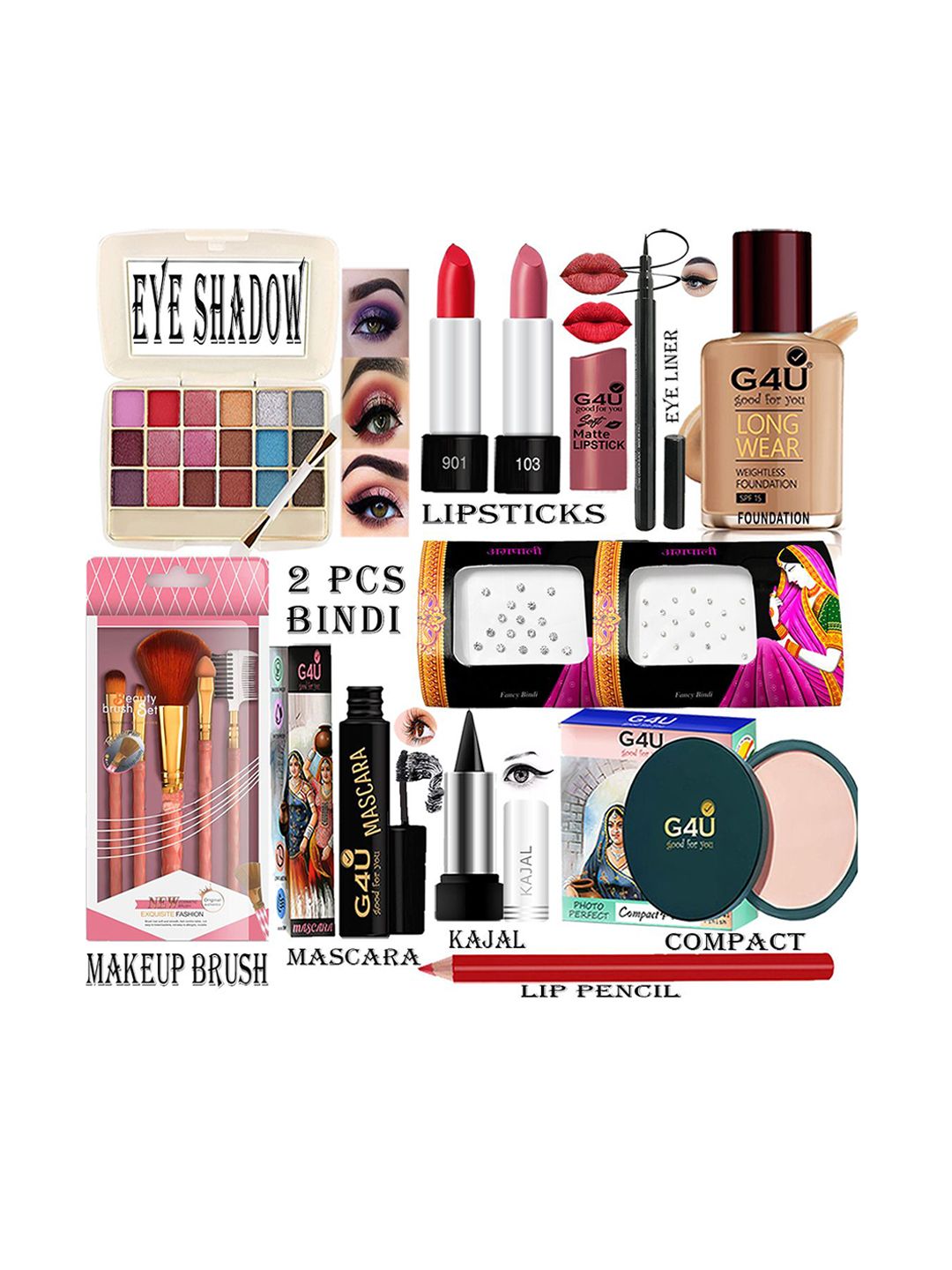 G4U 16Pcs Makeup Kit Classics Cute & Bold Makeup Set 02M2023A33-picture-29