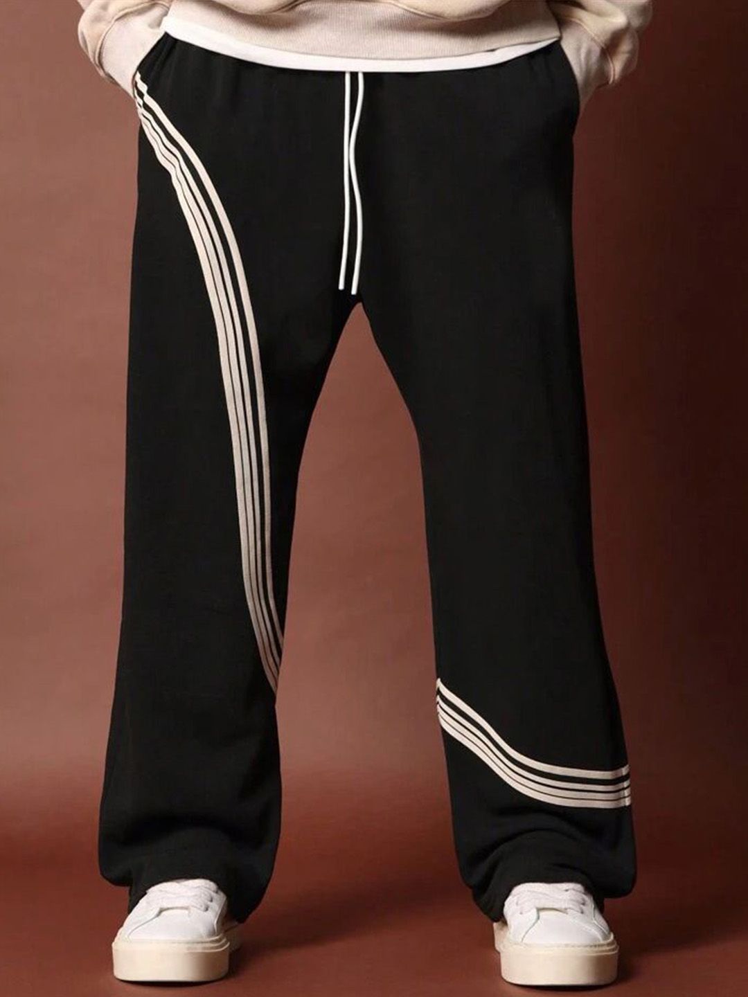 TABADTOD Men Striped Relaxed Loose Fit Trousers-picture-39