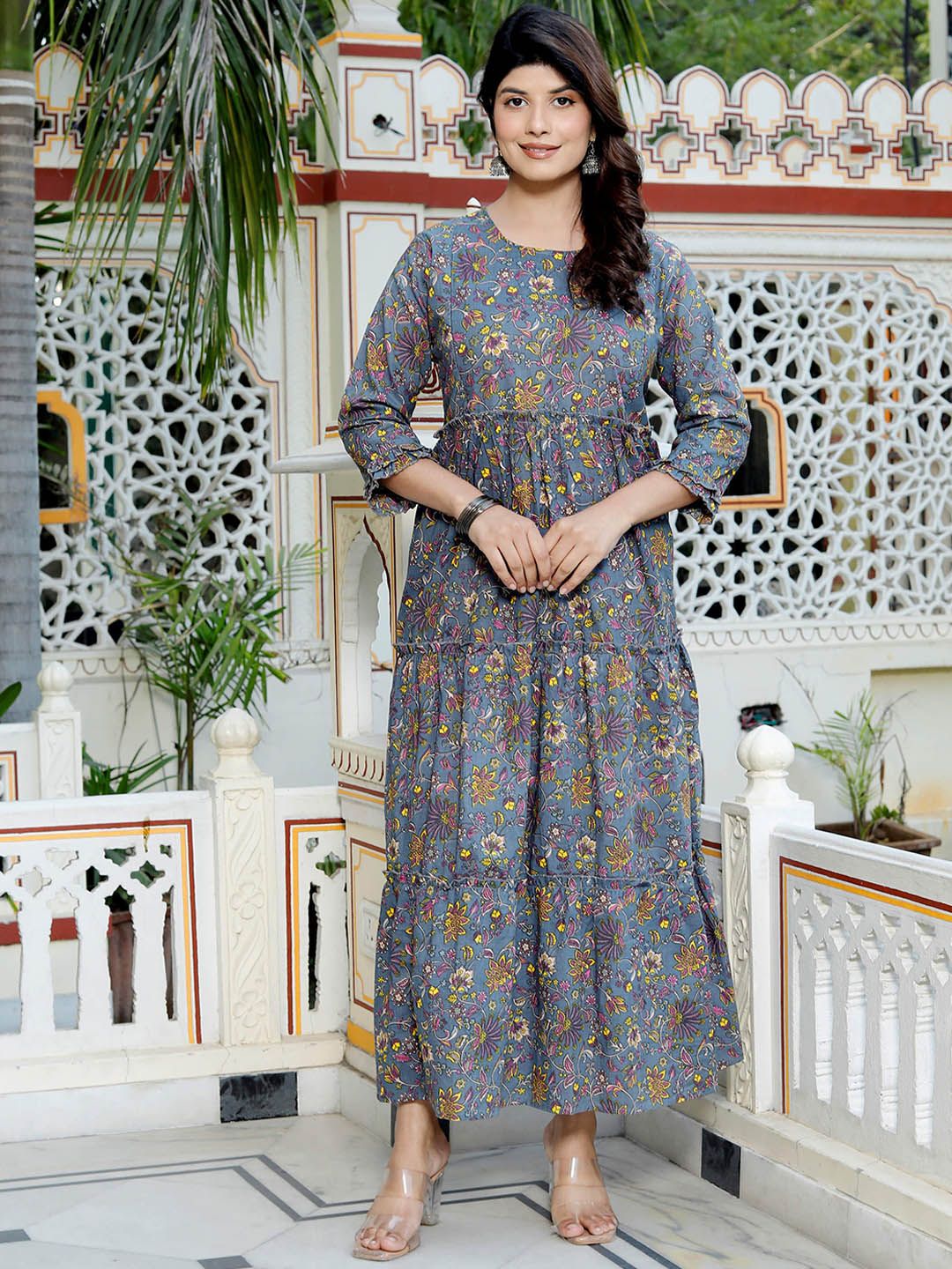 SILAKIVA Women Floral Printed Floral Anarkali Kurta-picture-28