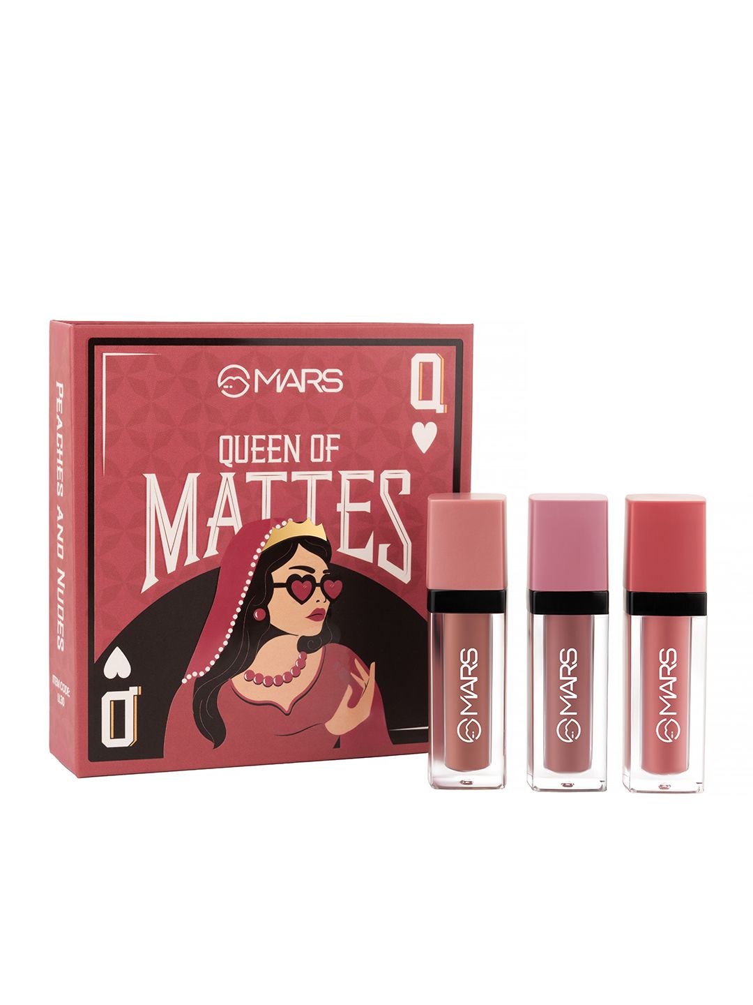 MARS Set Of 3 Queen of Mattes Long Lasting Liquid Lipstick 13.5ml - Peach & Nudes-picture-40