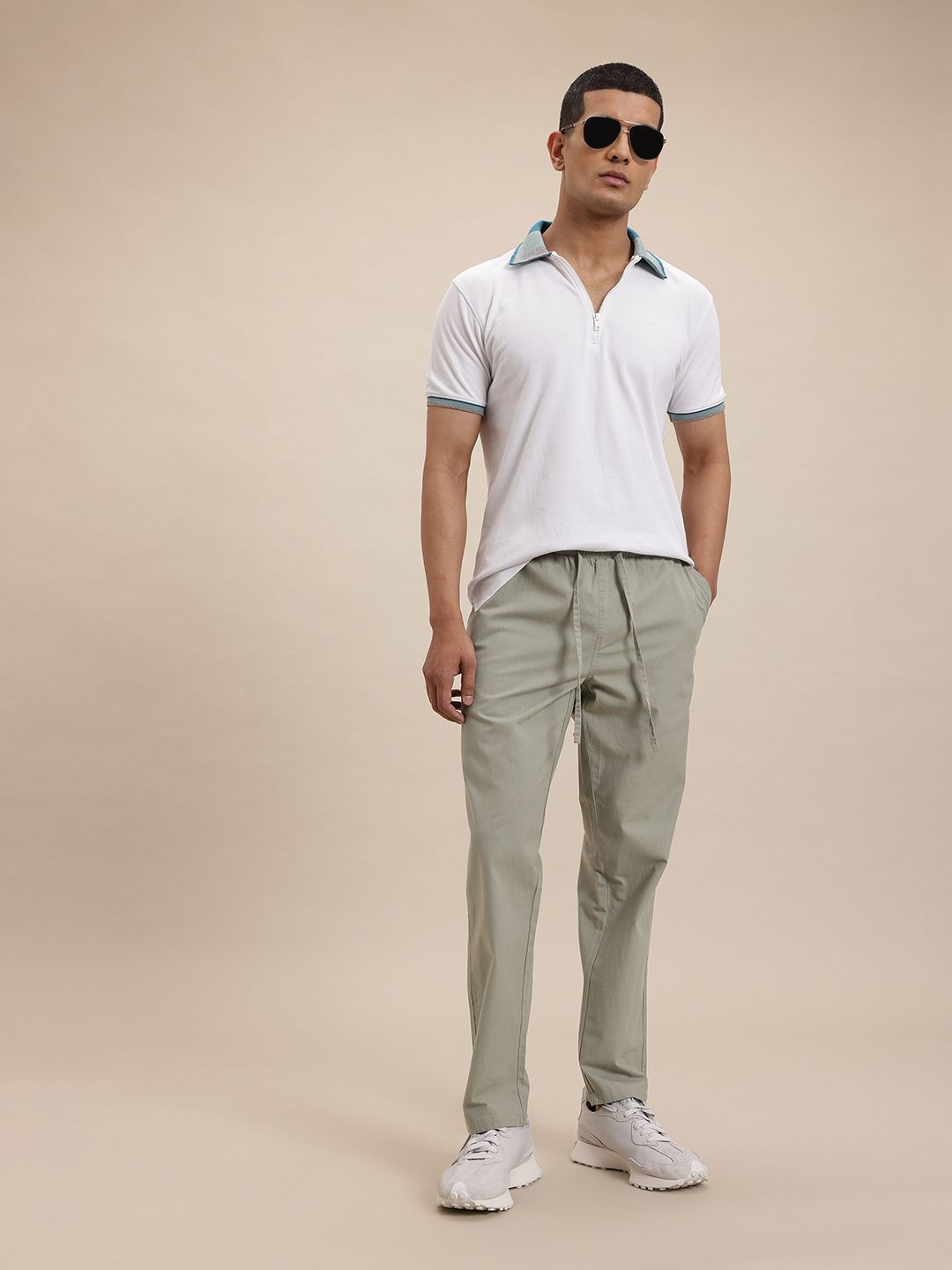 Buy The Roadster Life Co. Men Pure Cotton Relaxed Fit Trousers ...