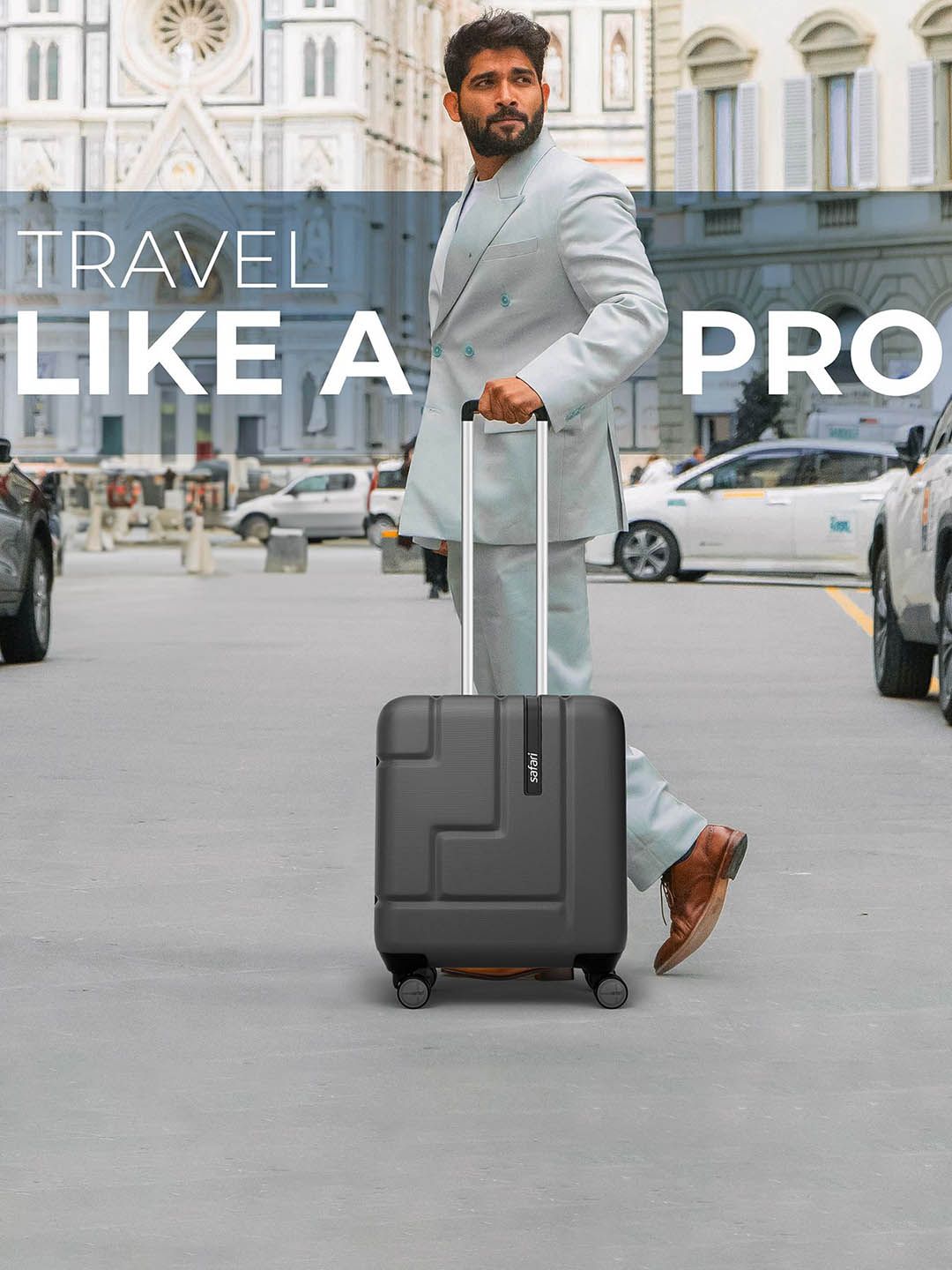 Safari Aviator Textured Cabin Hard-Sided Suitcase Trolley Bag-image-13