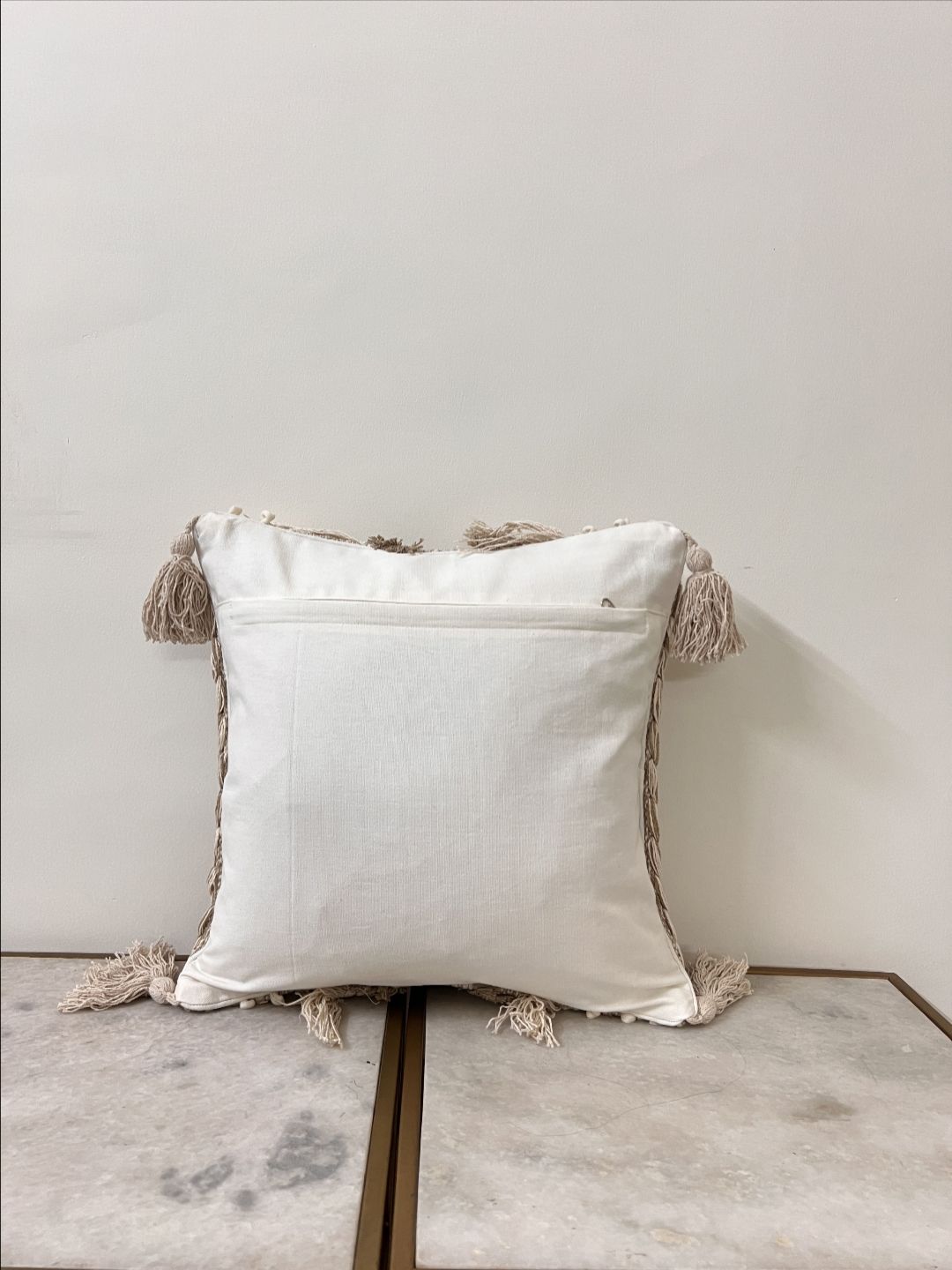 DIHIKA Beige & Grey 2 Pieces Solid Pure Cotton Square Pillow Covers-picture-50