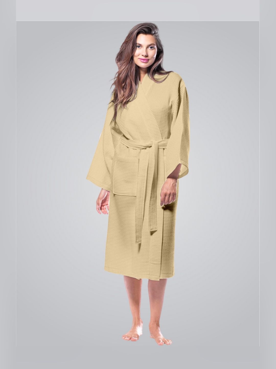 Enchant Home Waffled Cotton Bath Robe-picture-48