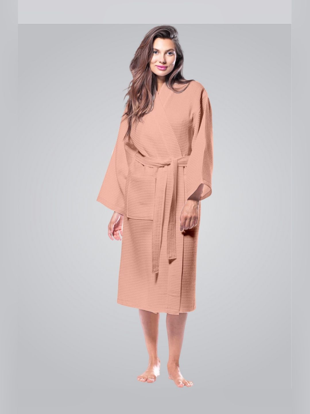 Enchant Home Waffled Cotton Bath Robe-picture-51