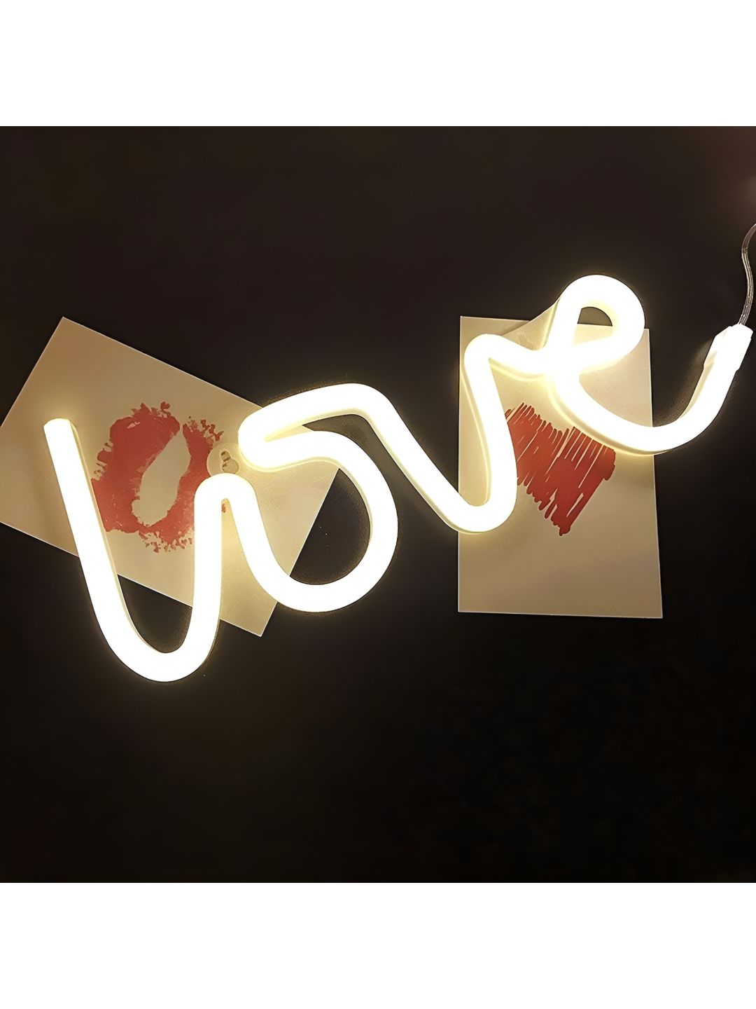 Quace Love Neon Yellow & White LED String Lights-picture-53