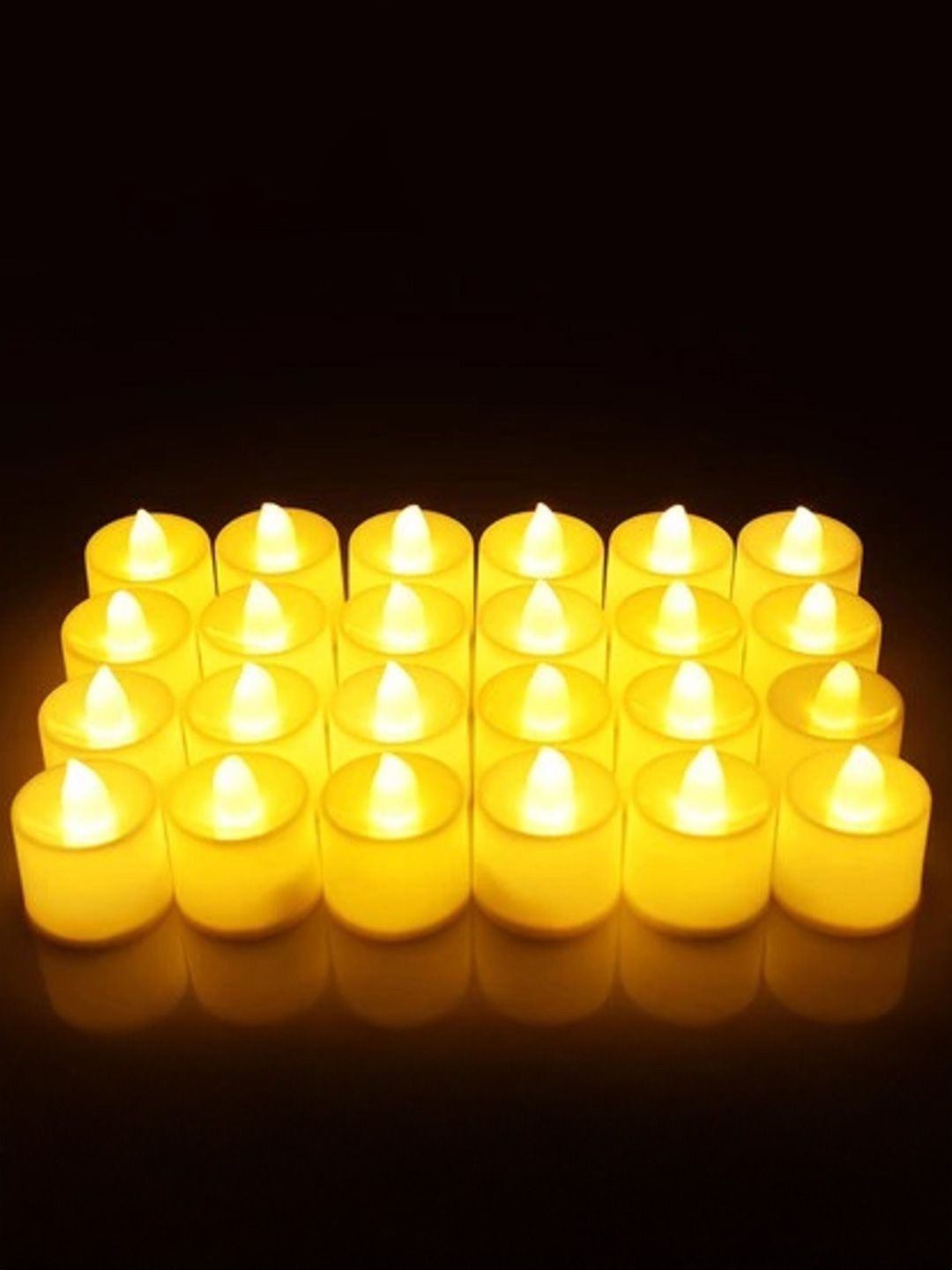 Quace Yellow & White 24 Pieces Tea Light Candles-image-5