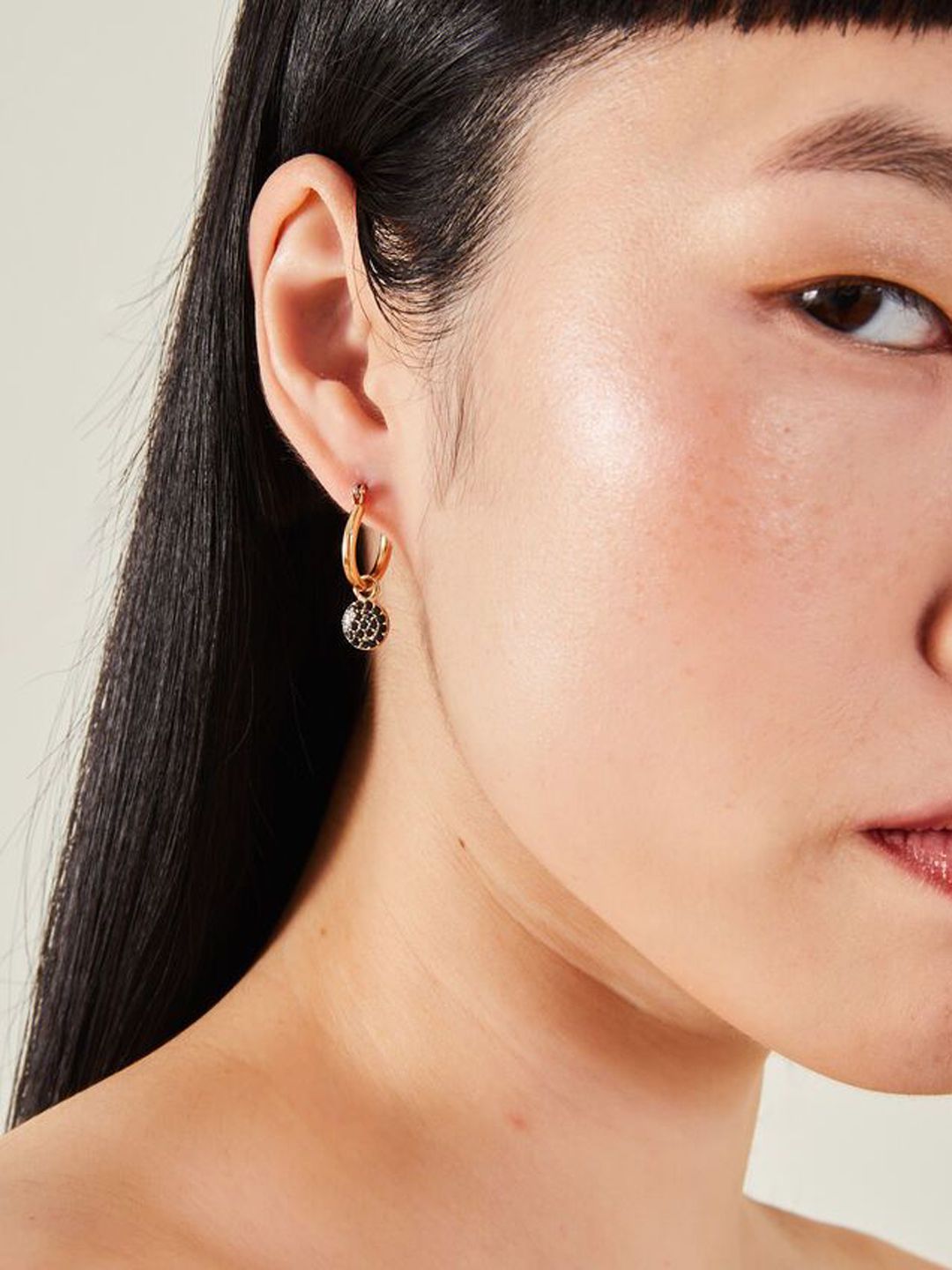 Accessorize Set Of 6 Artificial Stones Studded Circular Shaped Hoop Earrings-picture-39