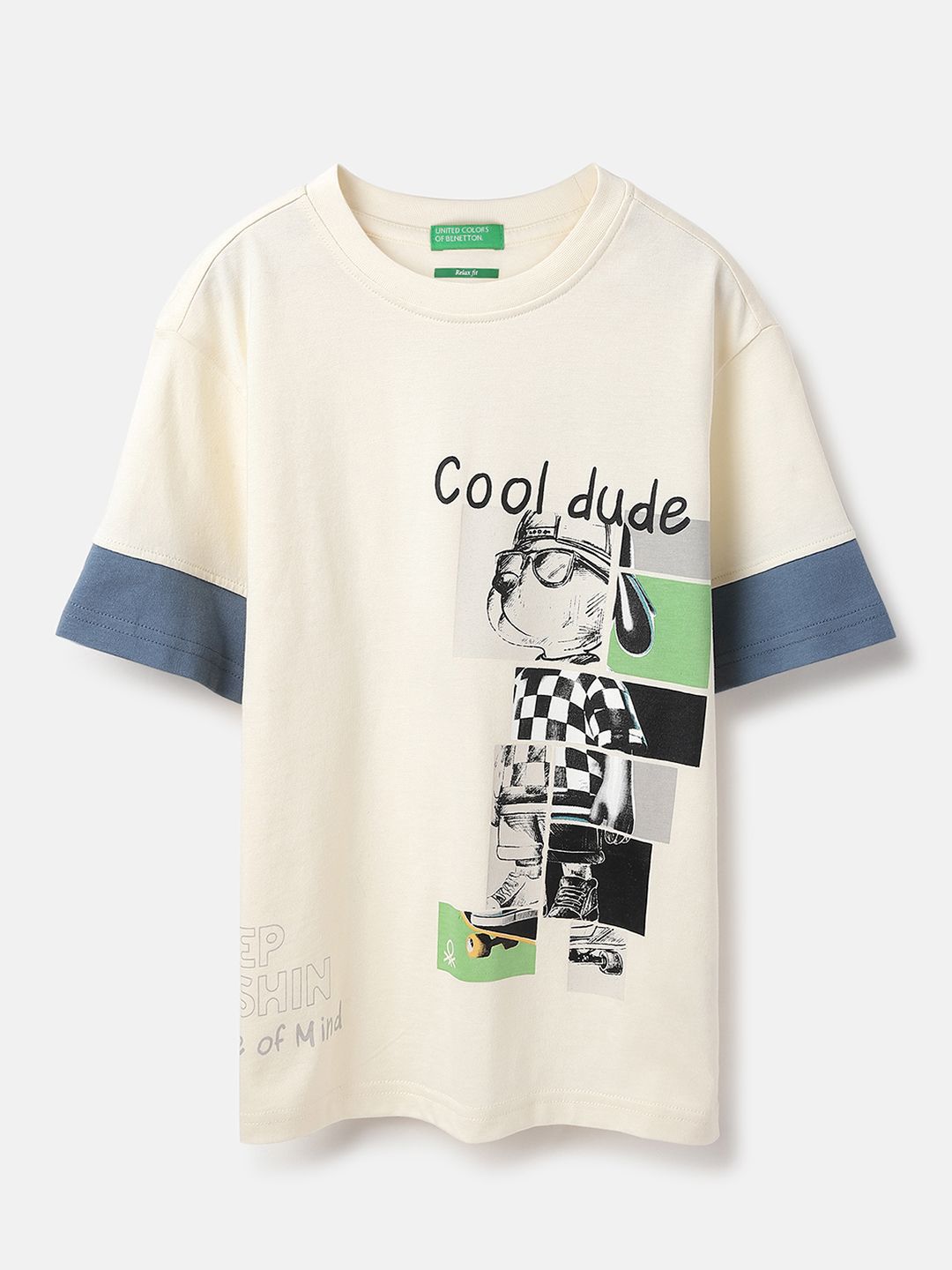 United Colors of Benetton Boys Graphic Printed Round Neck Pure Cotton Relaxed Fit T-shirt-picture-56