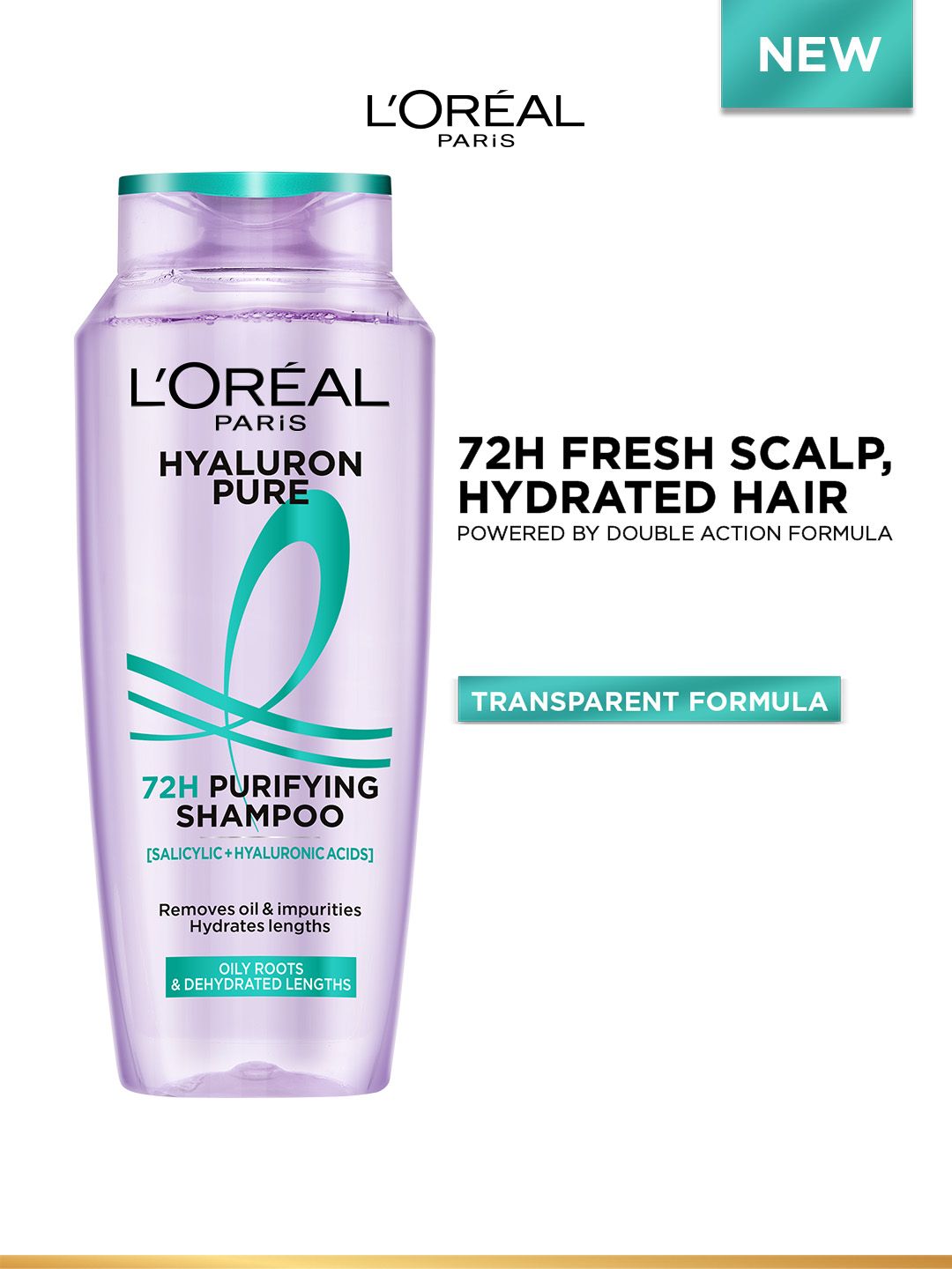 LOreal Paris Hyaluron Pure 72H Purifying Shampoo for Oily Scalp - Dry Hair - 200ml-image-10