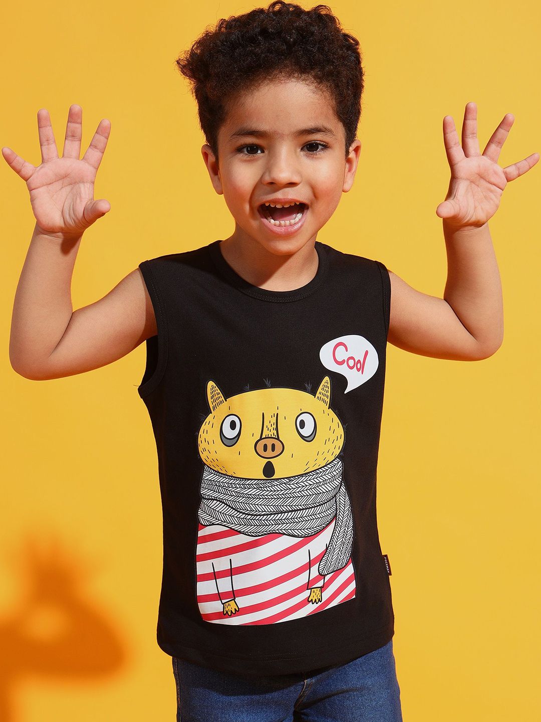PockMAN Boys Printed Pure Cotton Tank Vest B- (Vest)_Blk(CoolPanda)_(12-18M)-image-16